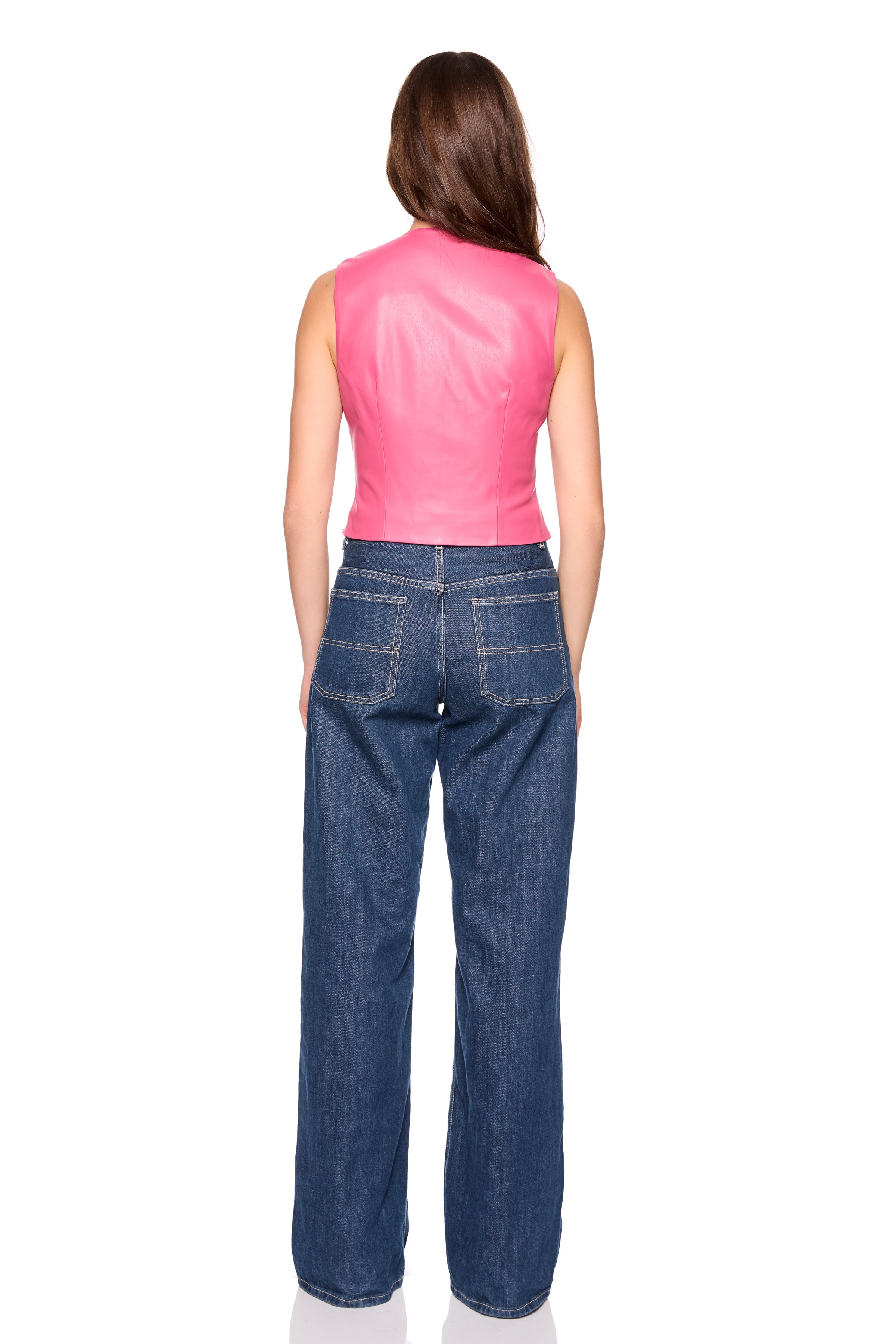 faux leather vest azalea