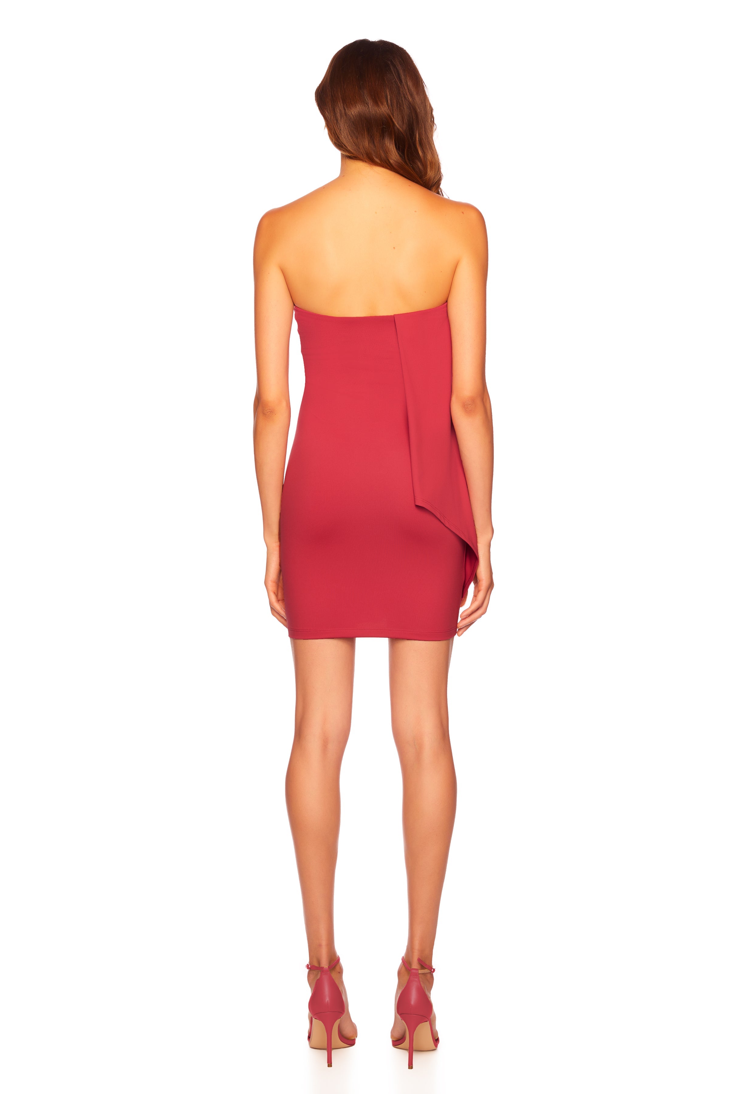 asymmetrical pleat tube dress