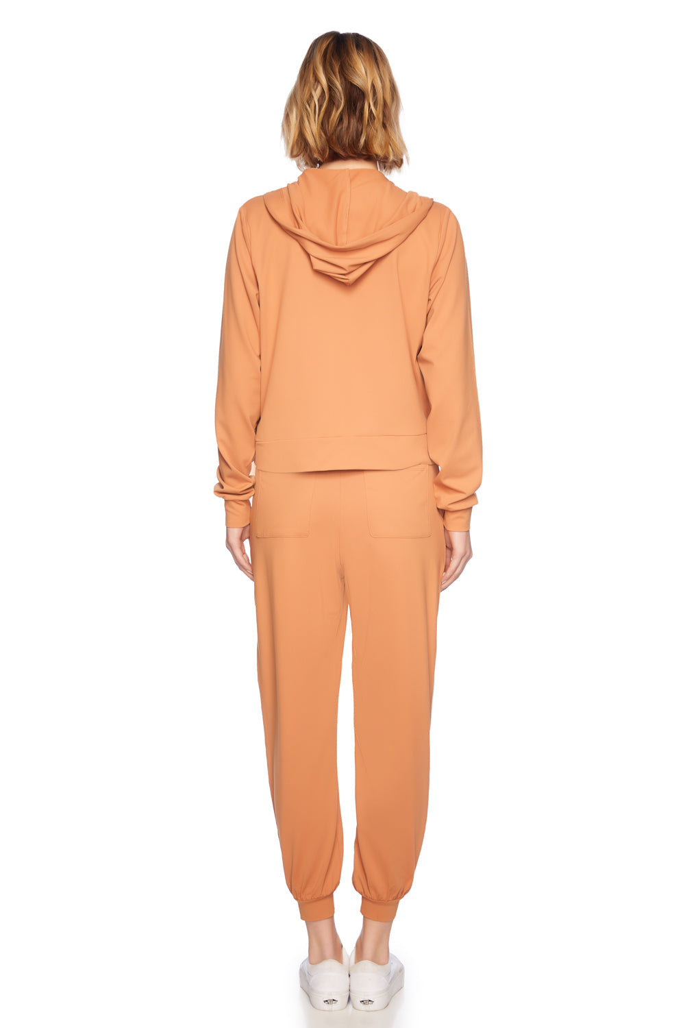 crop zip hoodie caramel