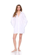 poplin button down shirt dress