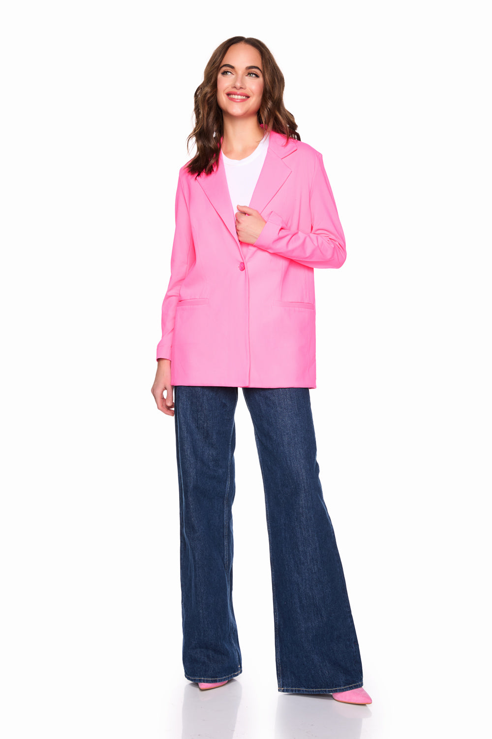 oversized blazer shocking pink
