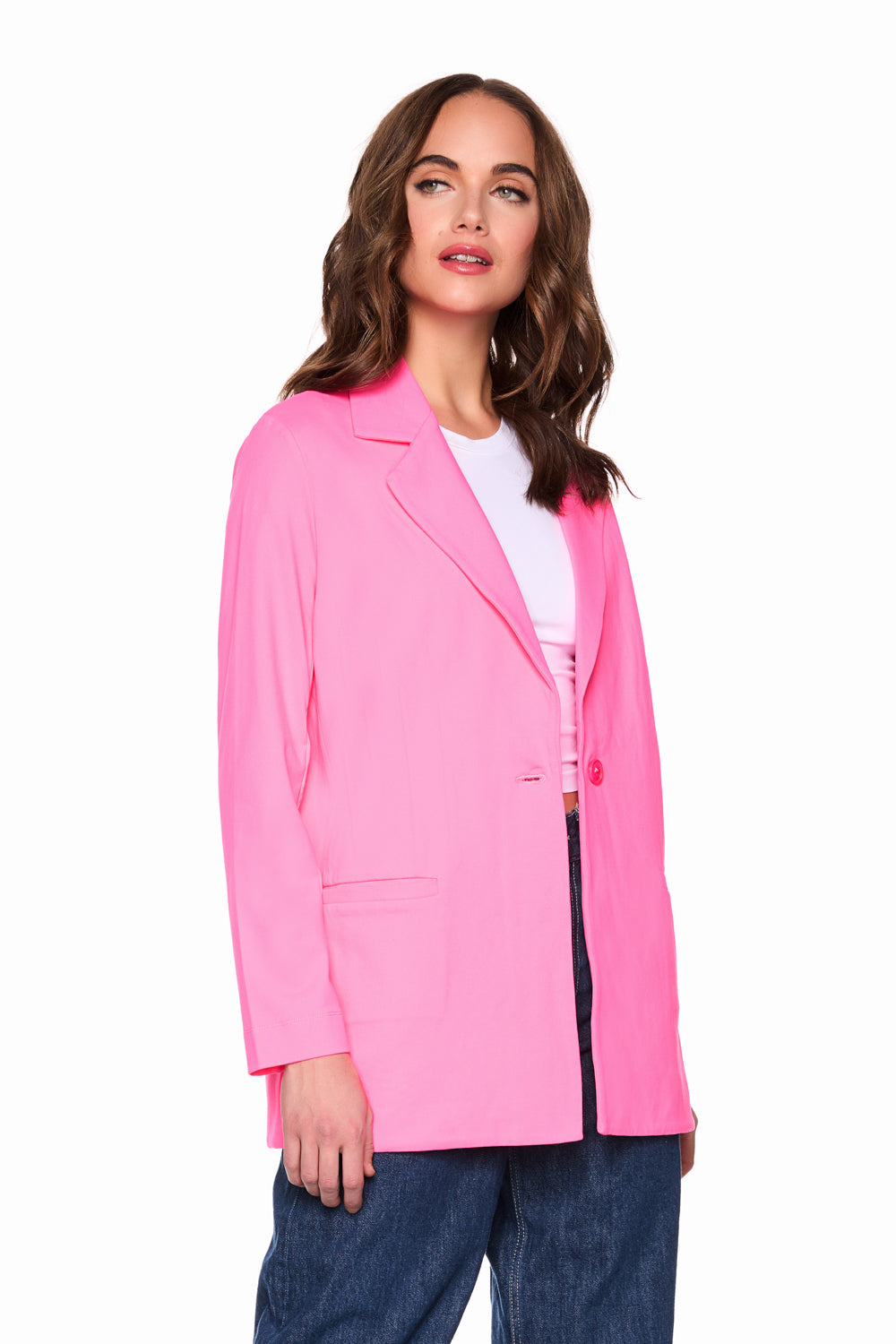 oversized blazer shocking pink