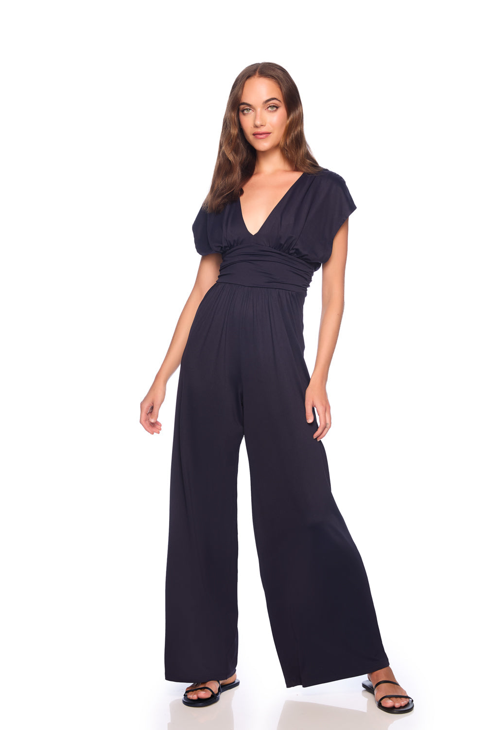 short sleeve wide leg jumpsuit