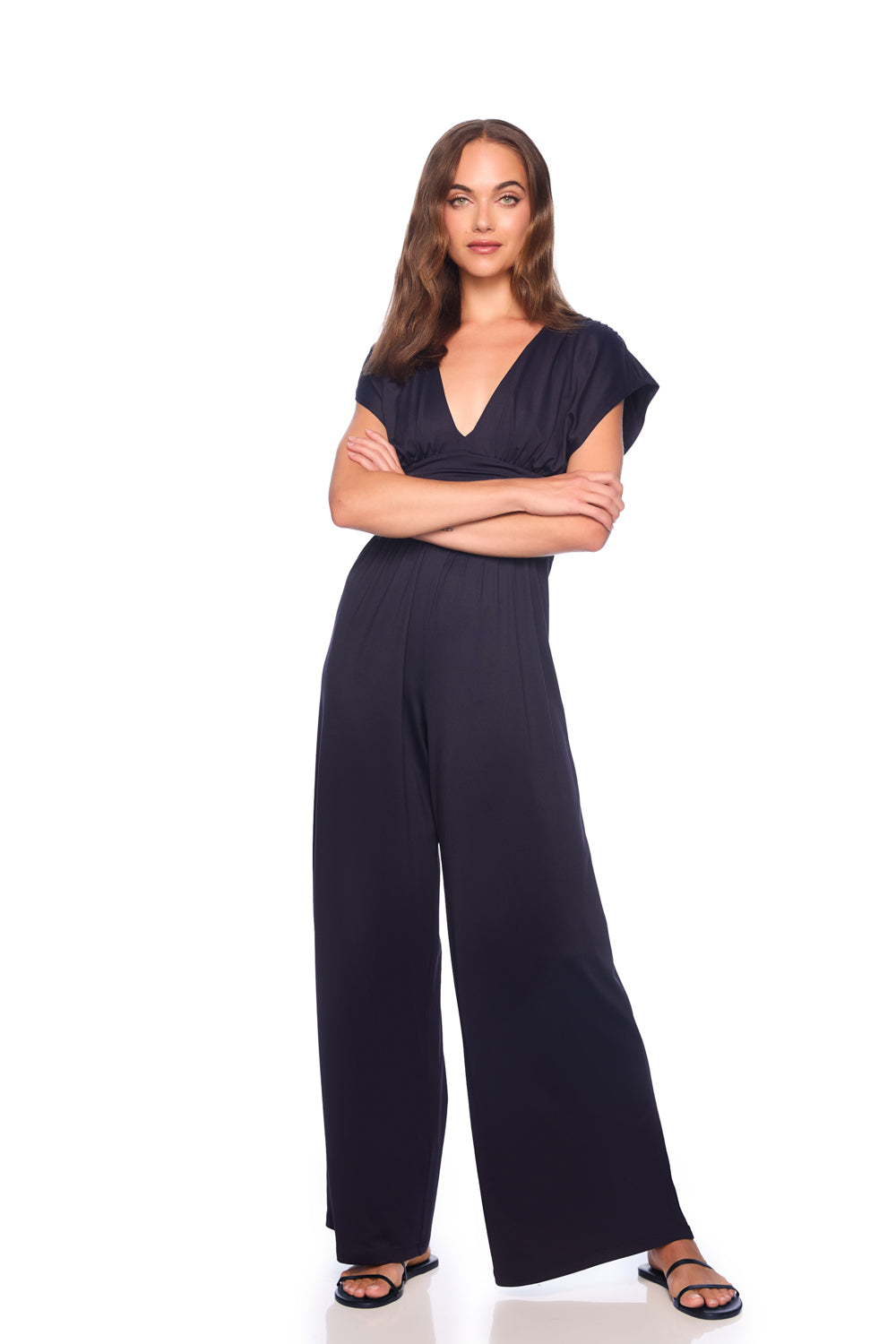 short sleeve wide leg jumpsuit