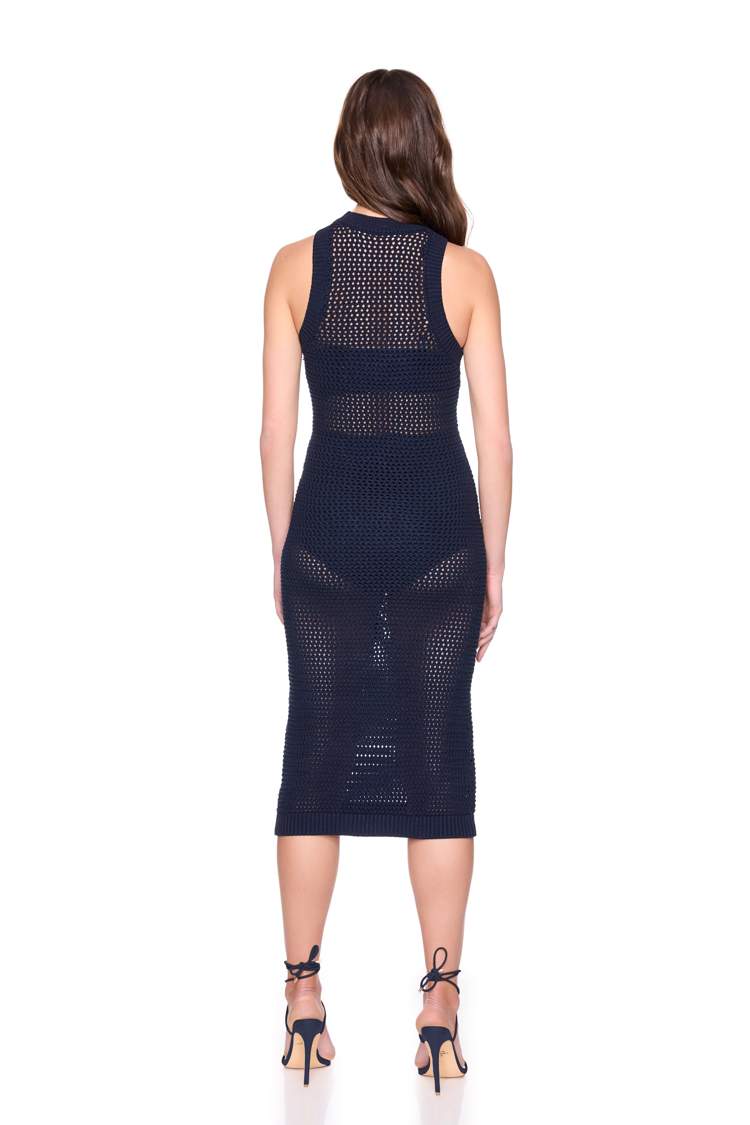 netting racer tank dress with 2 piece