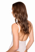 faux leather low back tank bodysuit blanched almond