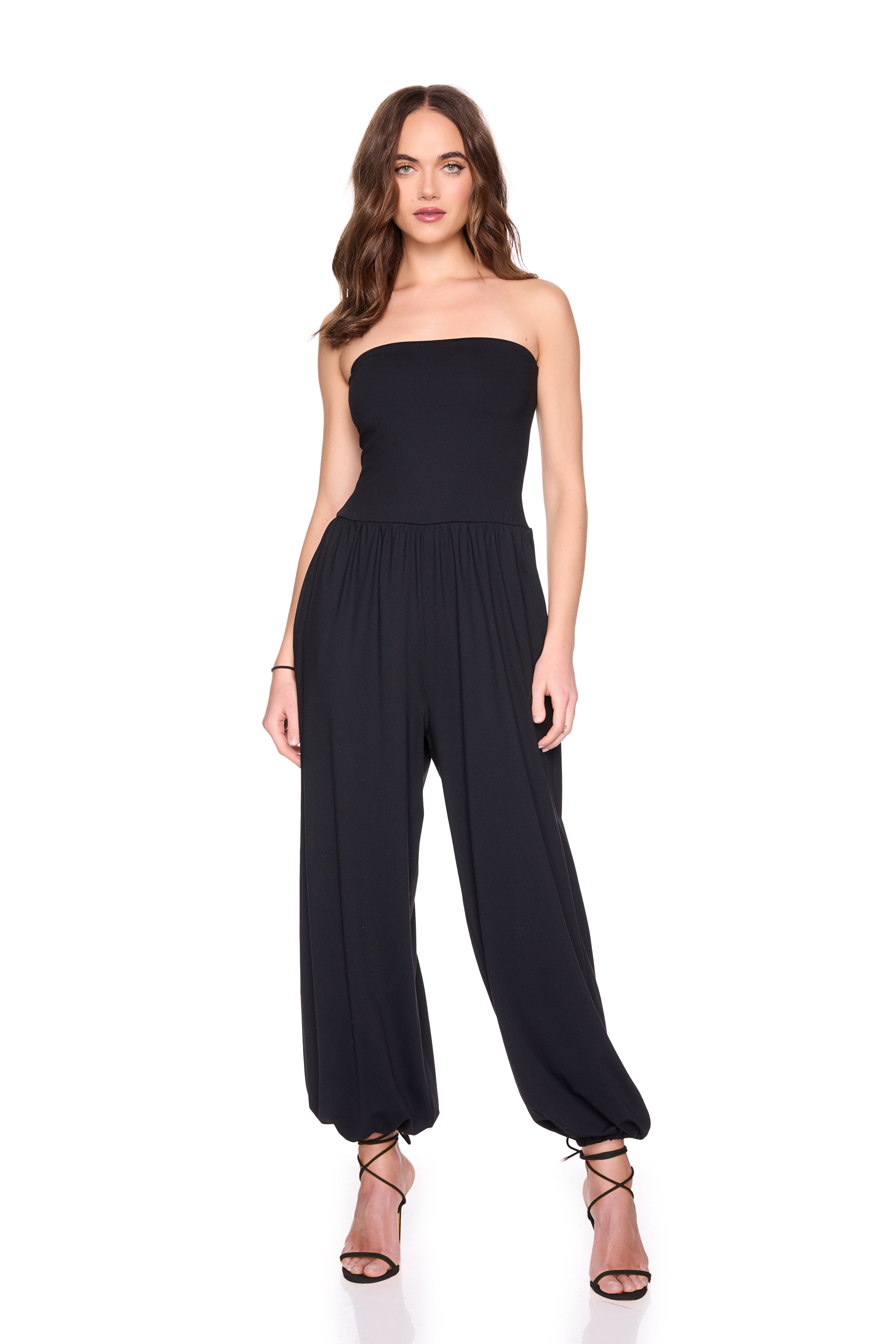 tube gathered ankle jumpsuit