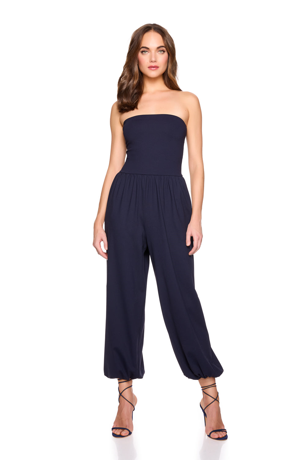 tube gathered ankle jumpsuit