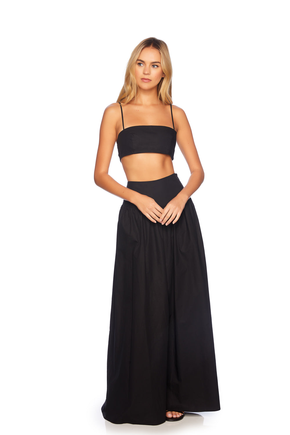 poplin drop waist skirt