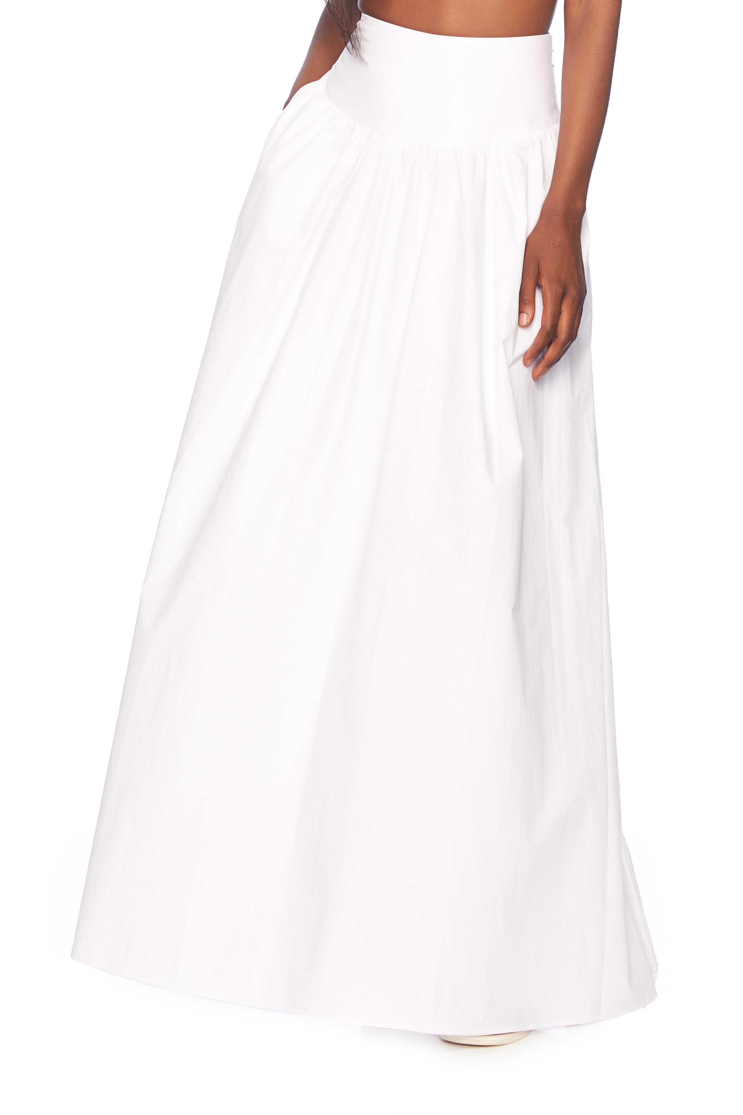 poplin drop waist skirt