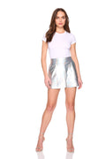 faux leather pleated short