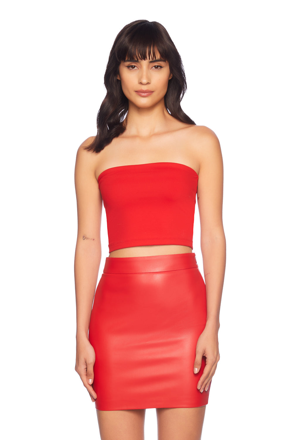 faux leather mini skirt