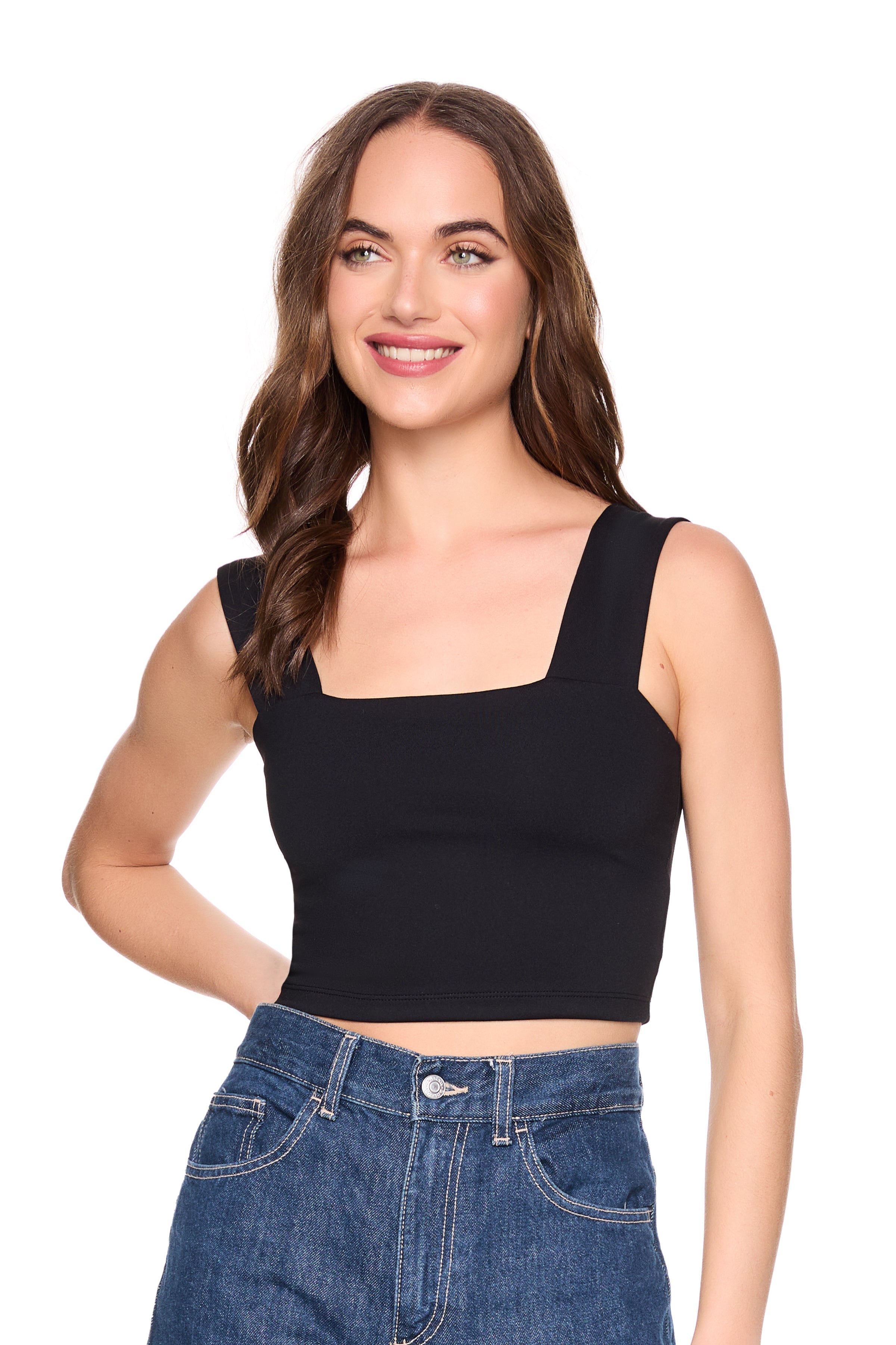 essential wide strap crop top