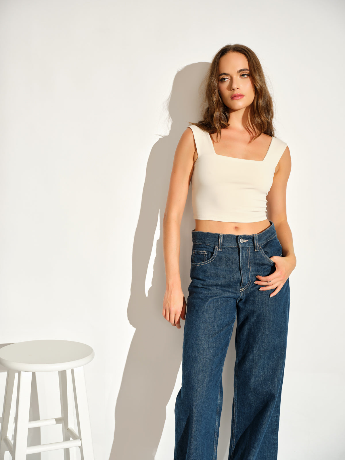 essential wide strap crop top