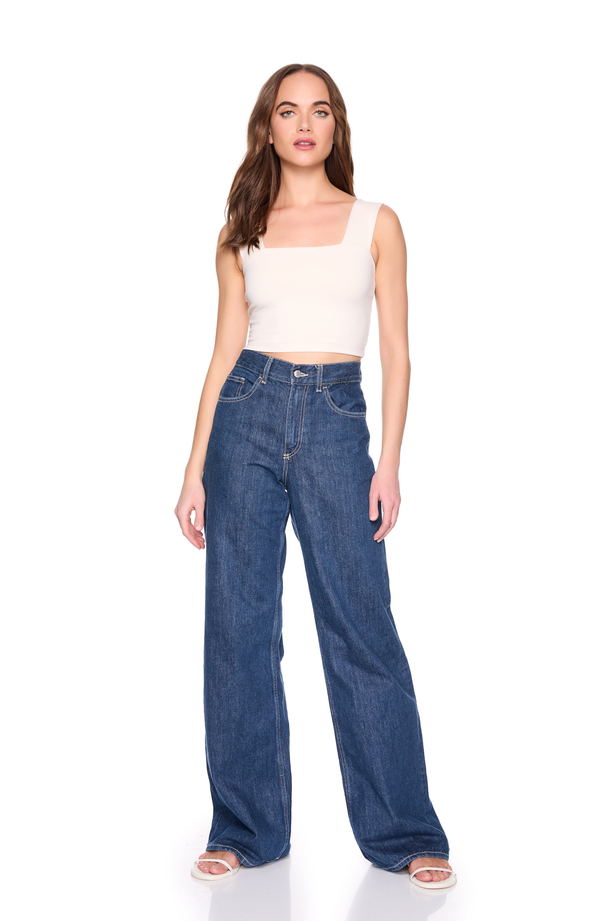 essential wide strap crop top