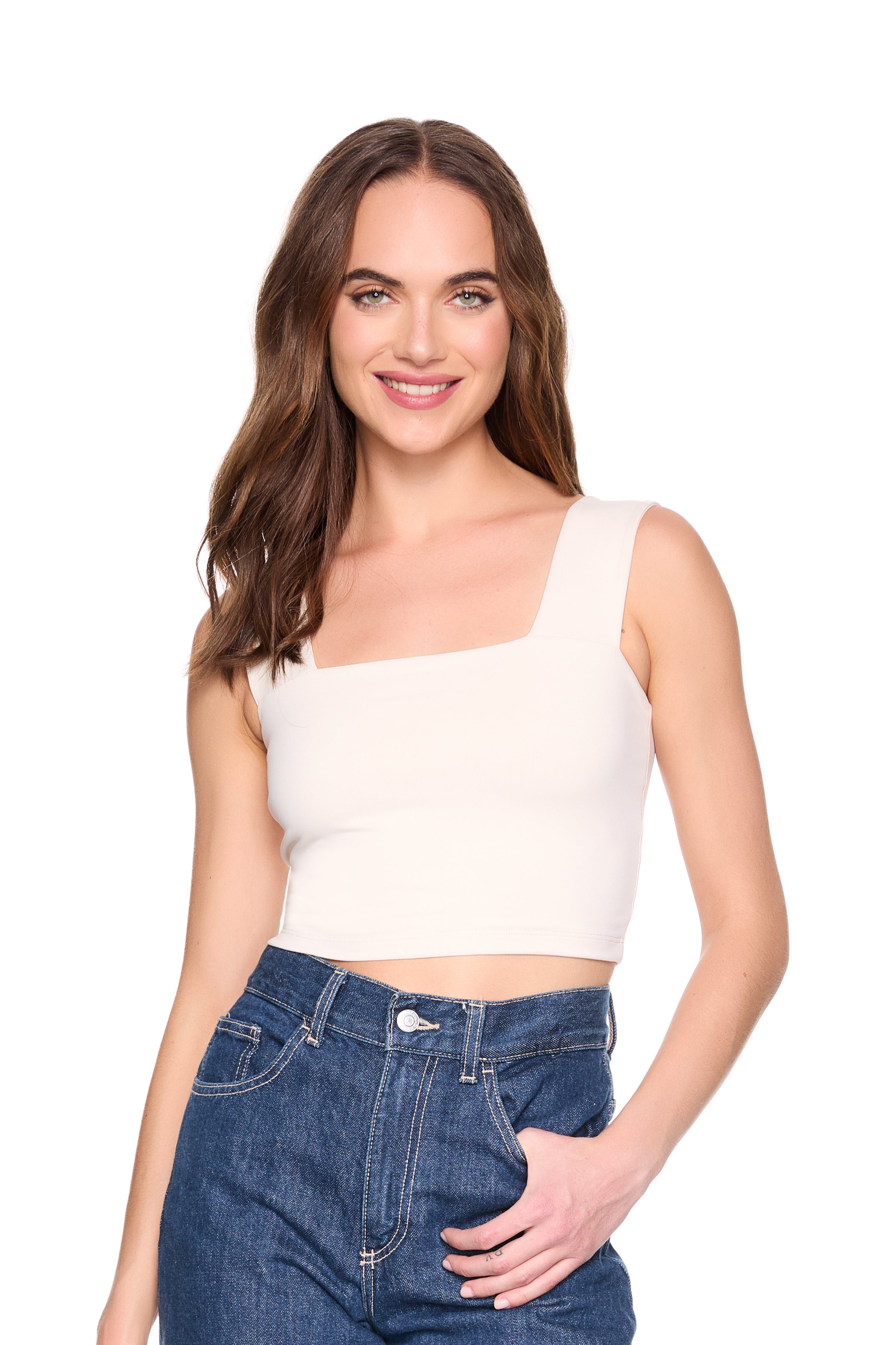 essential wide strap crop top