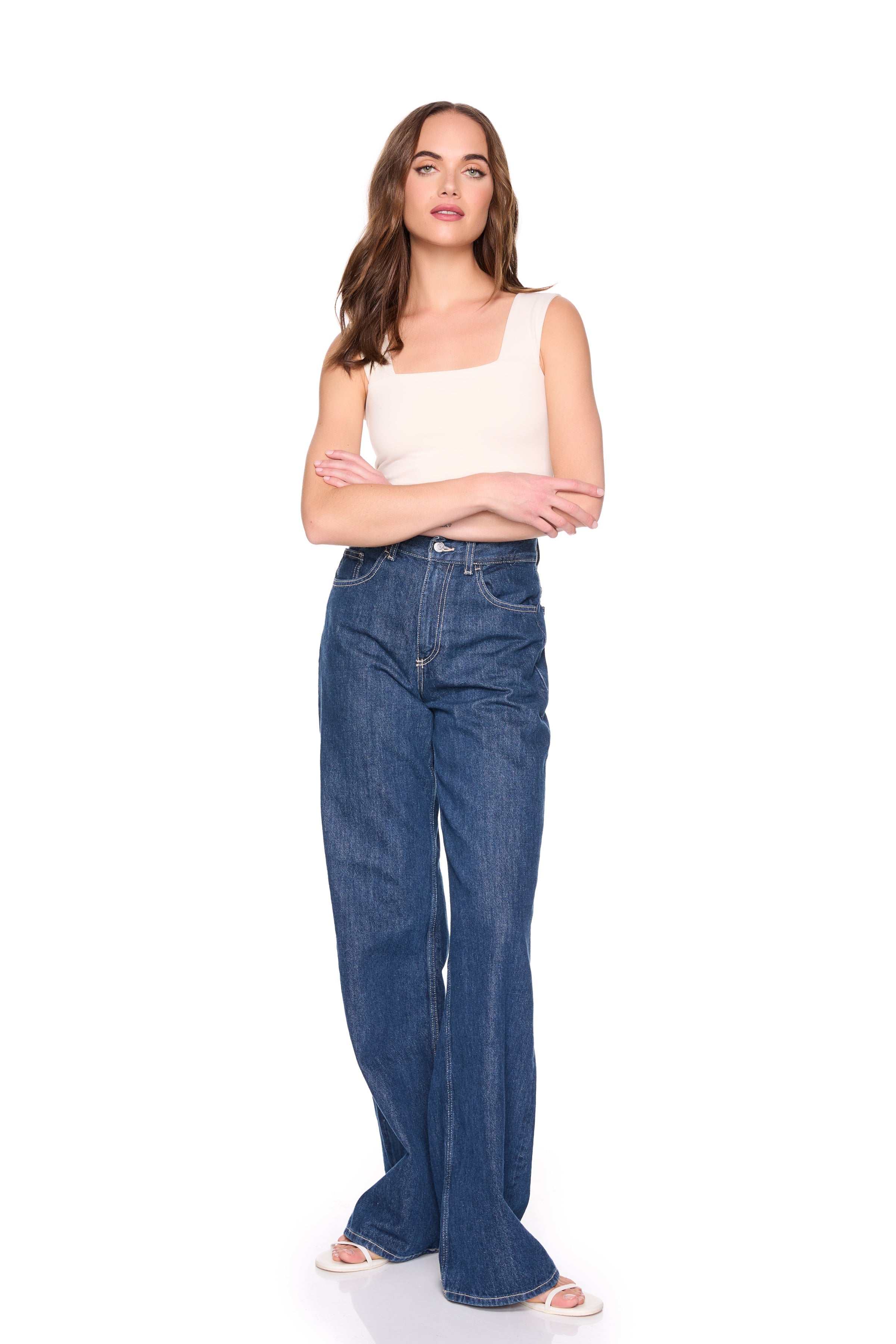 essential wide strap crop top