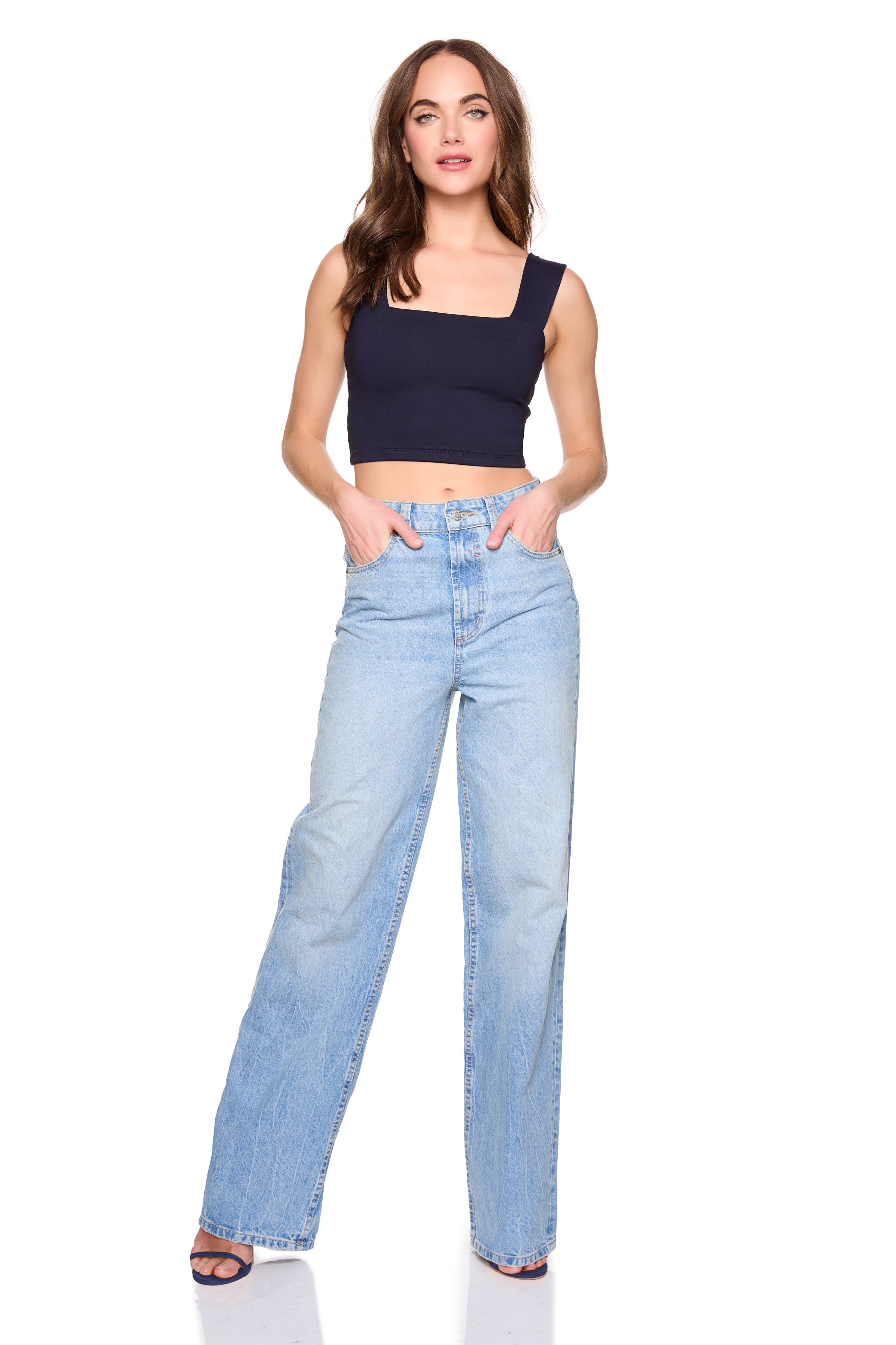 essential wide strap crop top