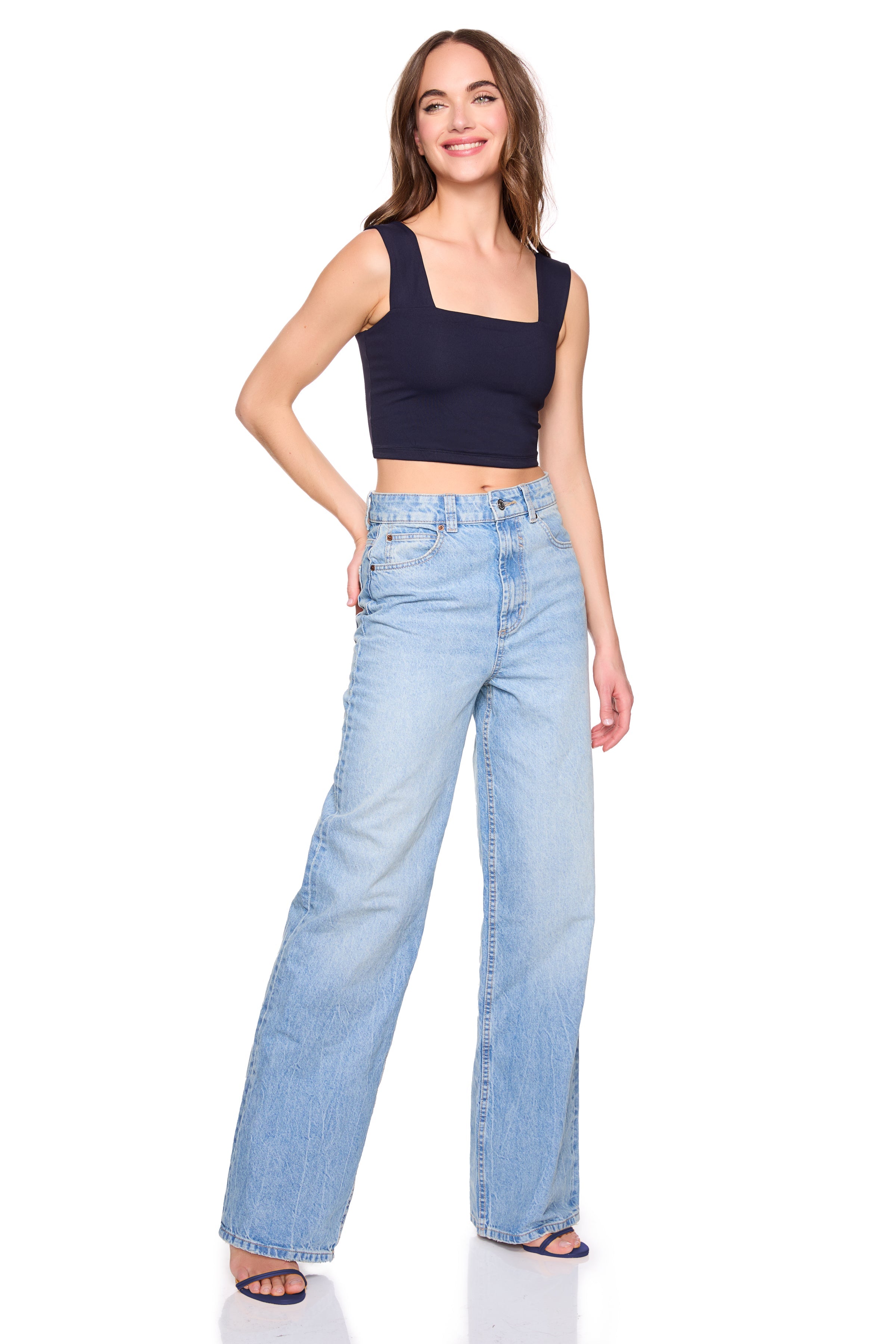essential wide strap crop top