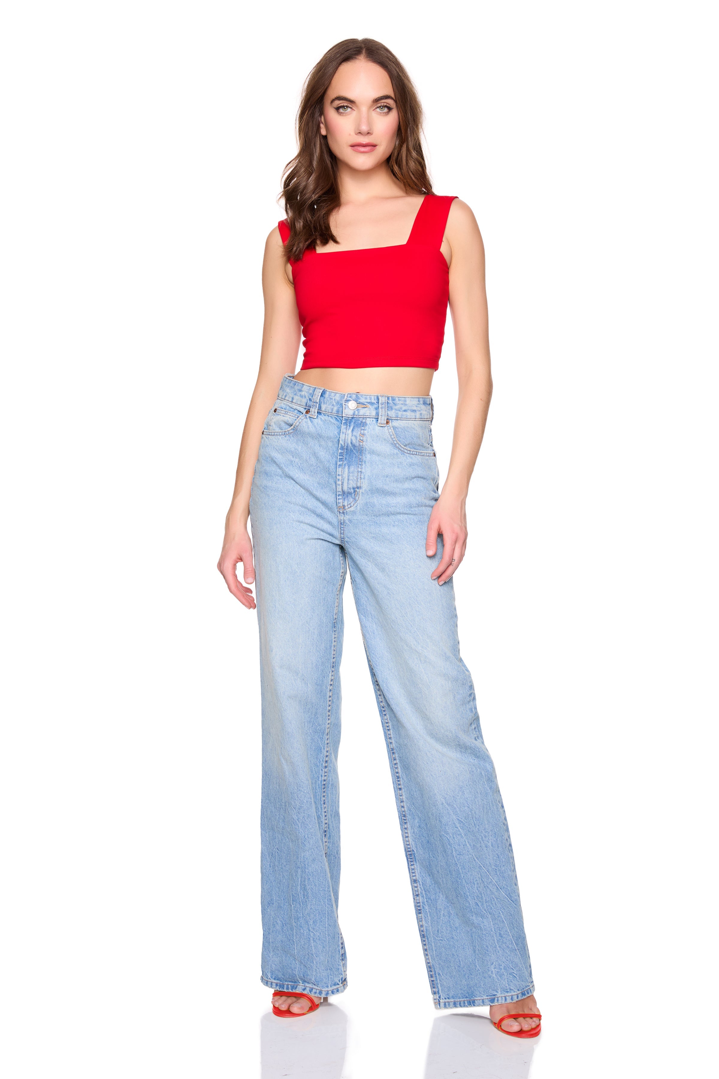 essential wide strap crop top