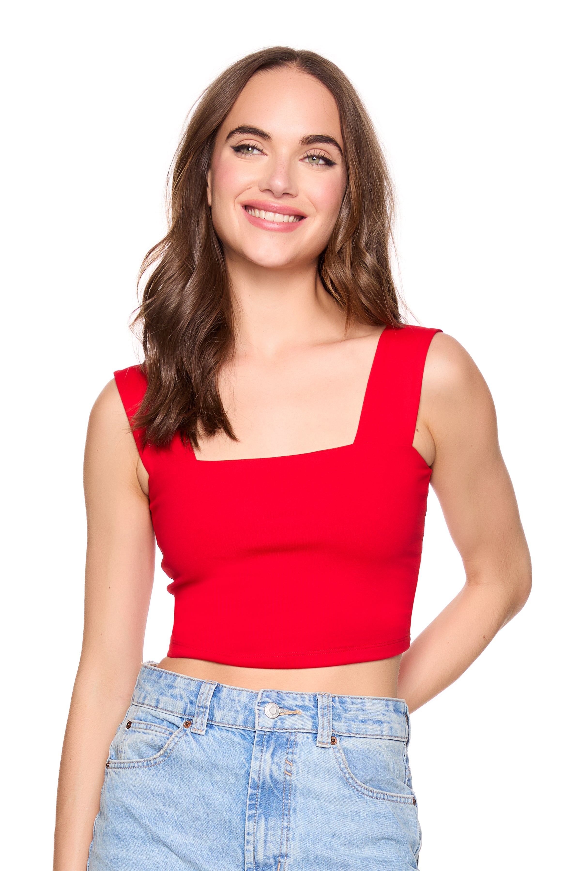essential wide strap crop top