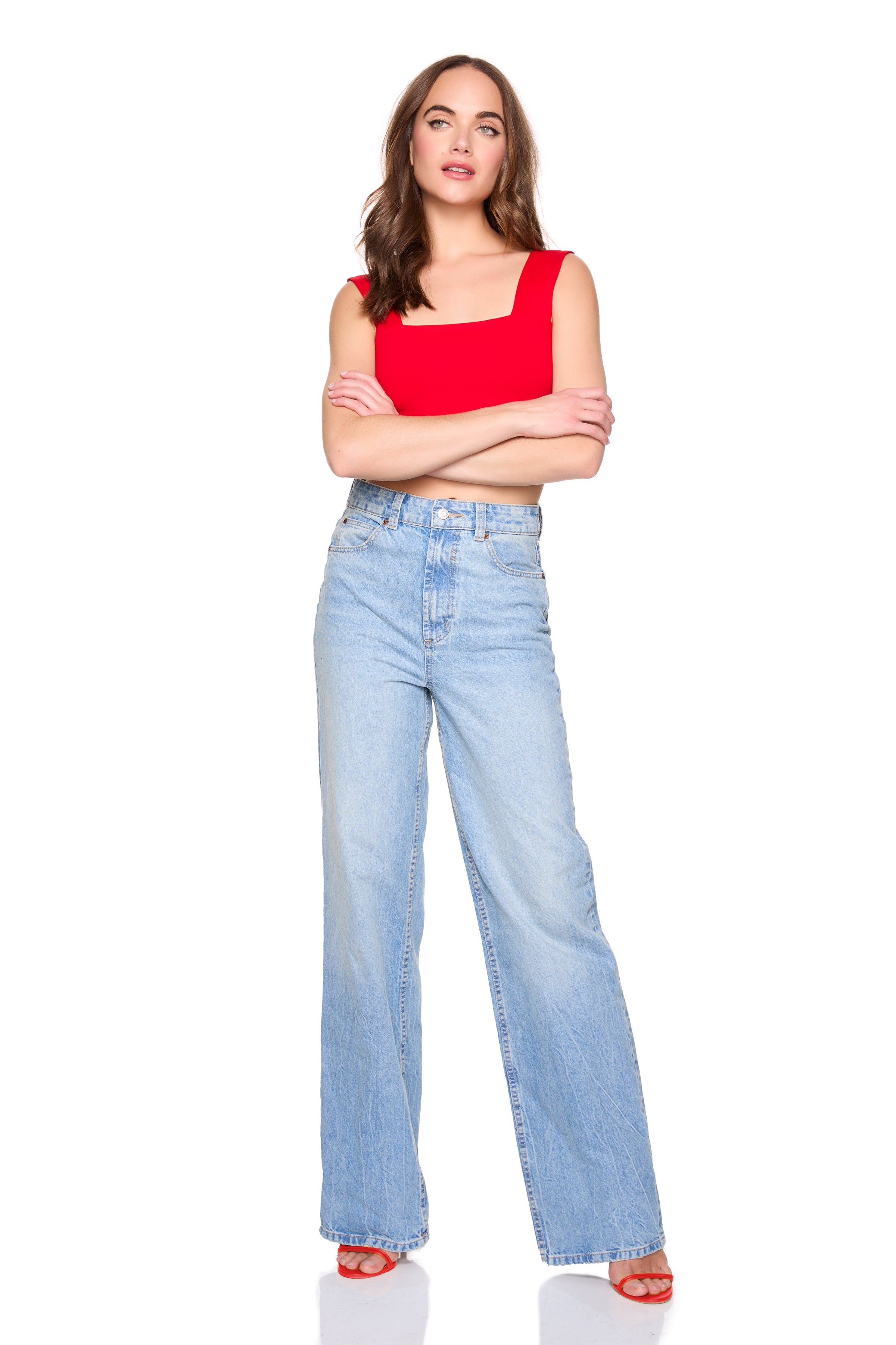 essential wide strap crop top