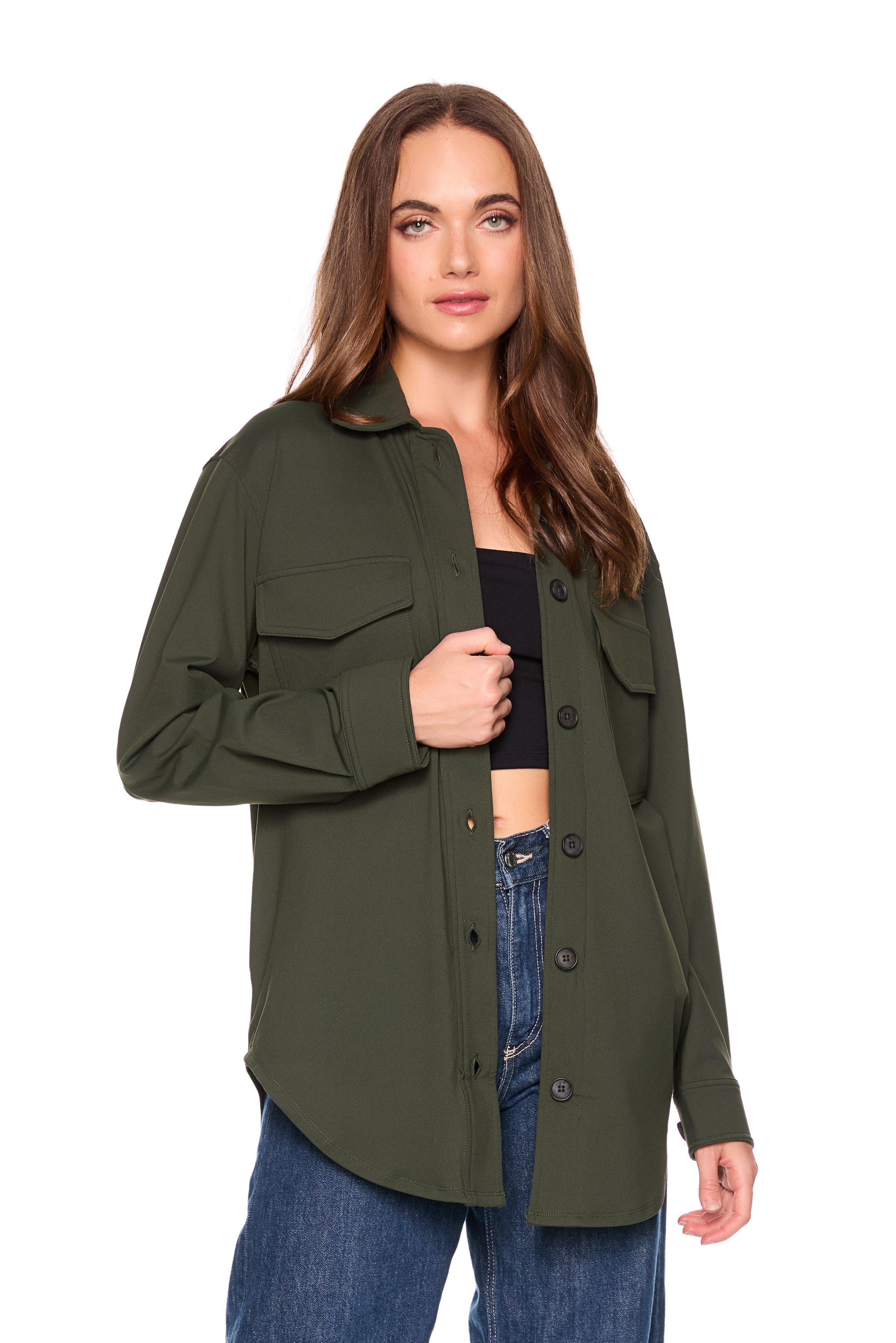 knit shirt pocket jacket hunter