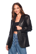 faux leather boyfriend jacket black