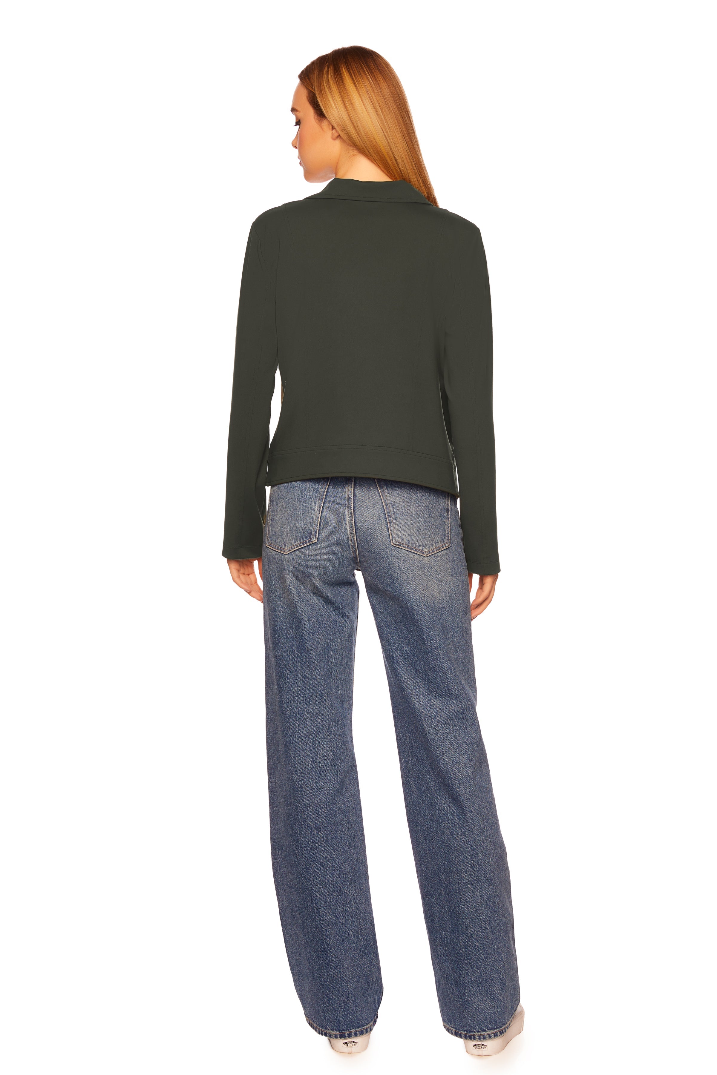 knit moto jacket hunter