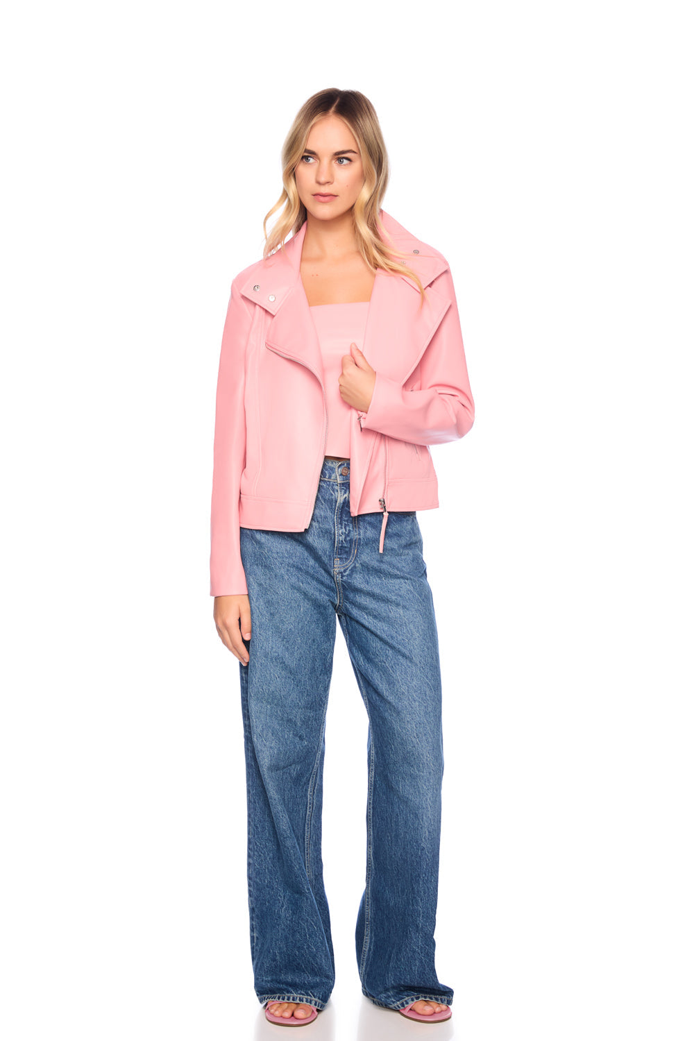 faux leather moto jacket hamptons