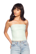 faux leather tube top mint chip