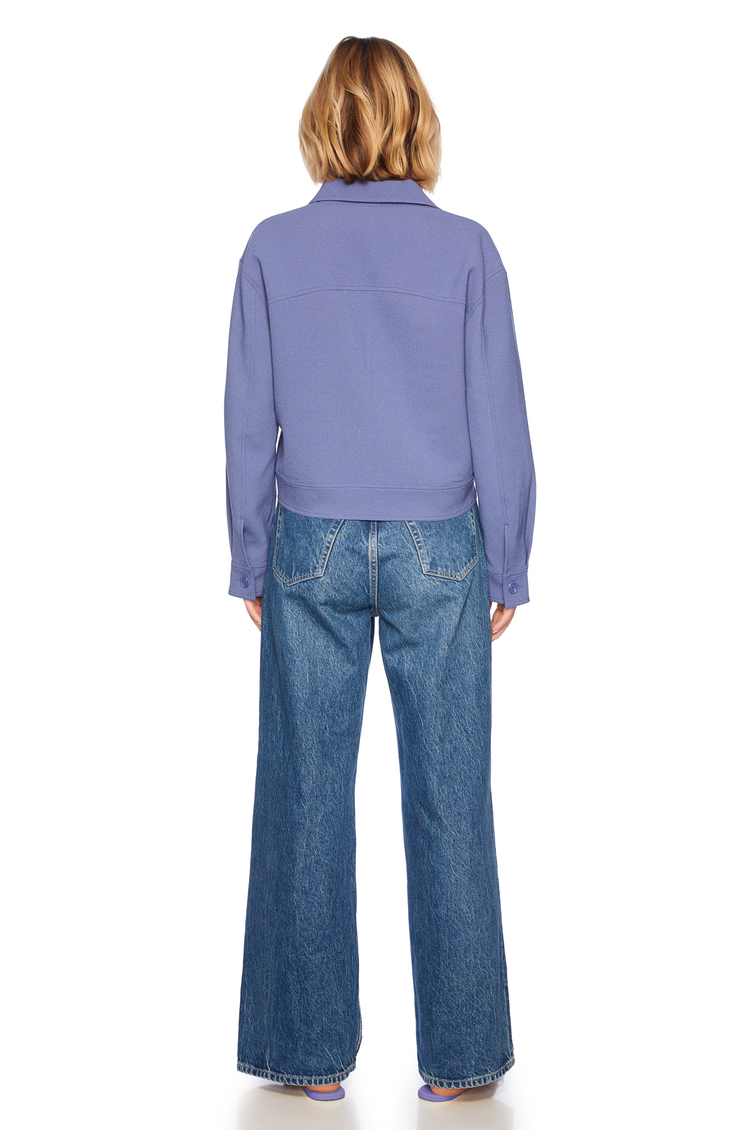 pebble weave oversized cargo jacket mediterranean