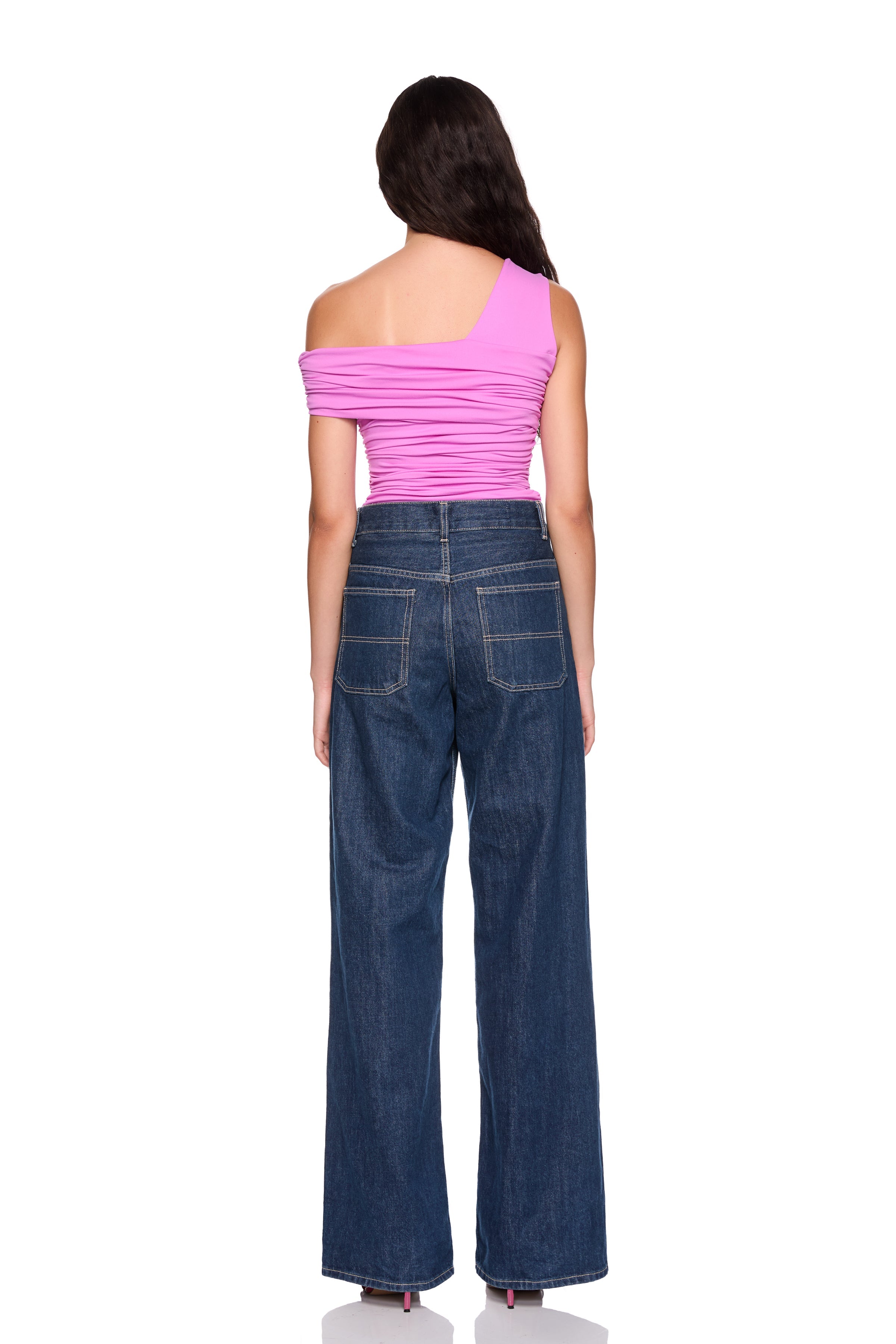 one arm off shoulder top