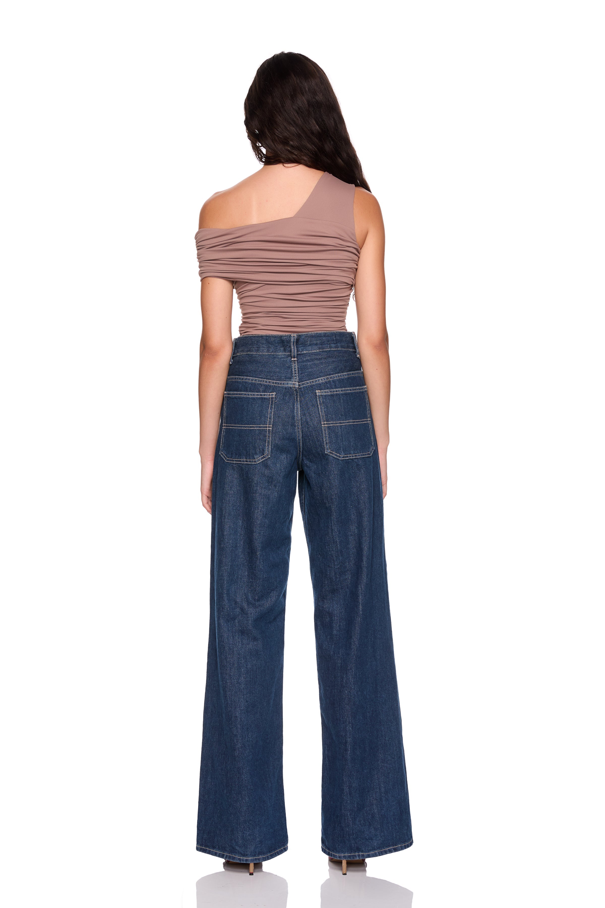 one arm off shoulder top