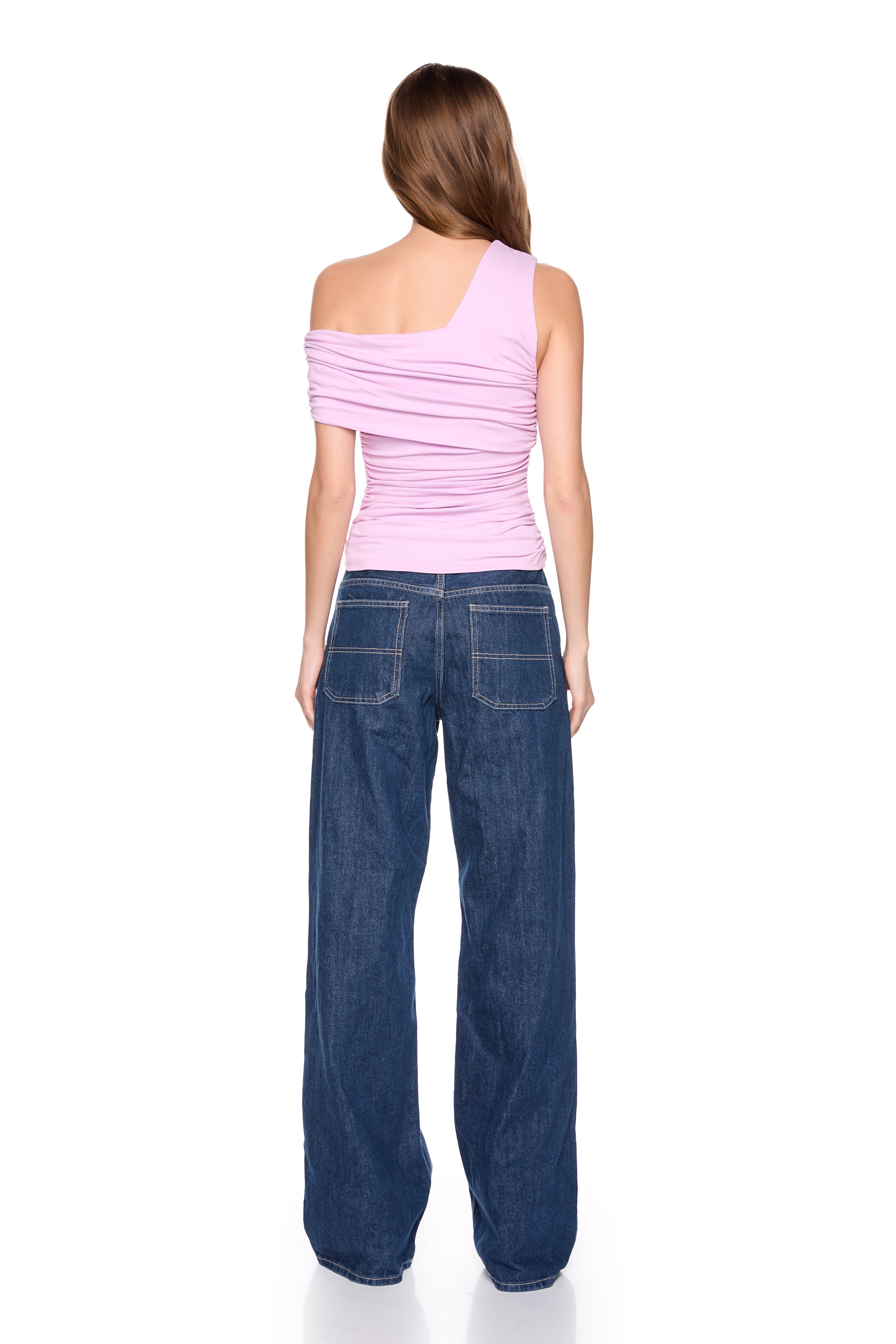 one arm off shoulder top