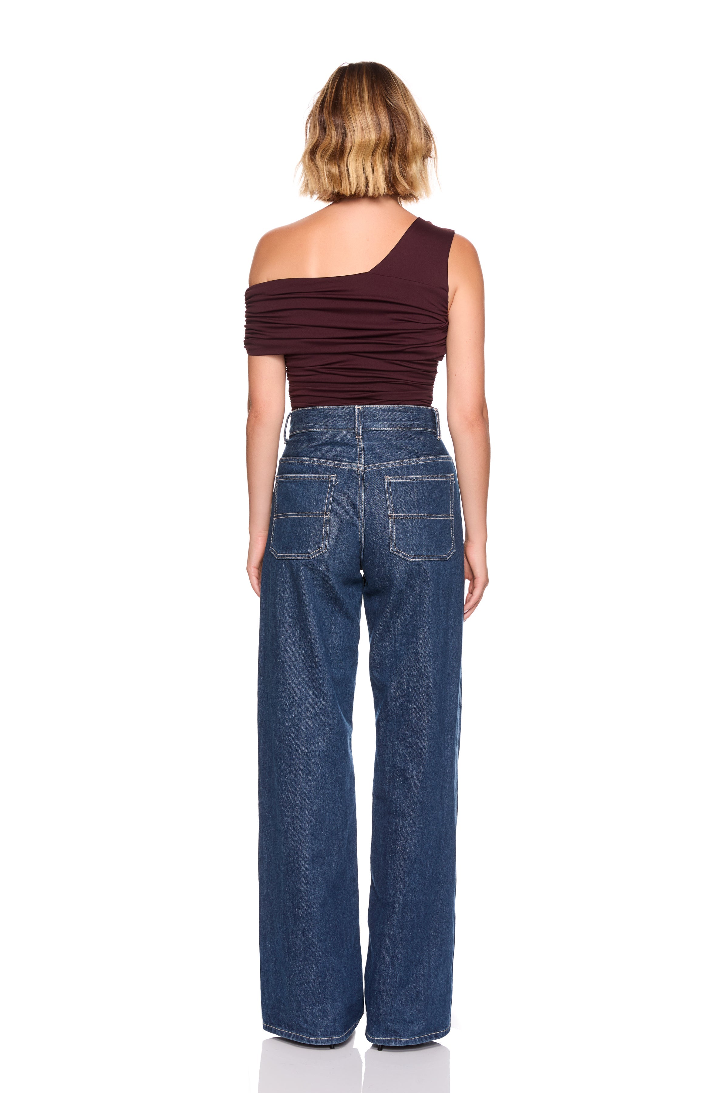 one arm off shoulder top