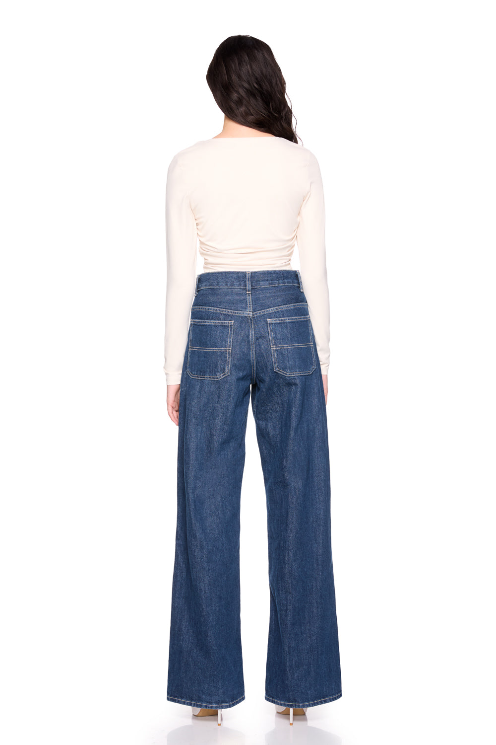 extreme wire gathered longsleeve top