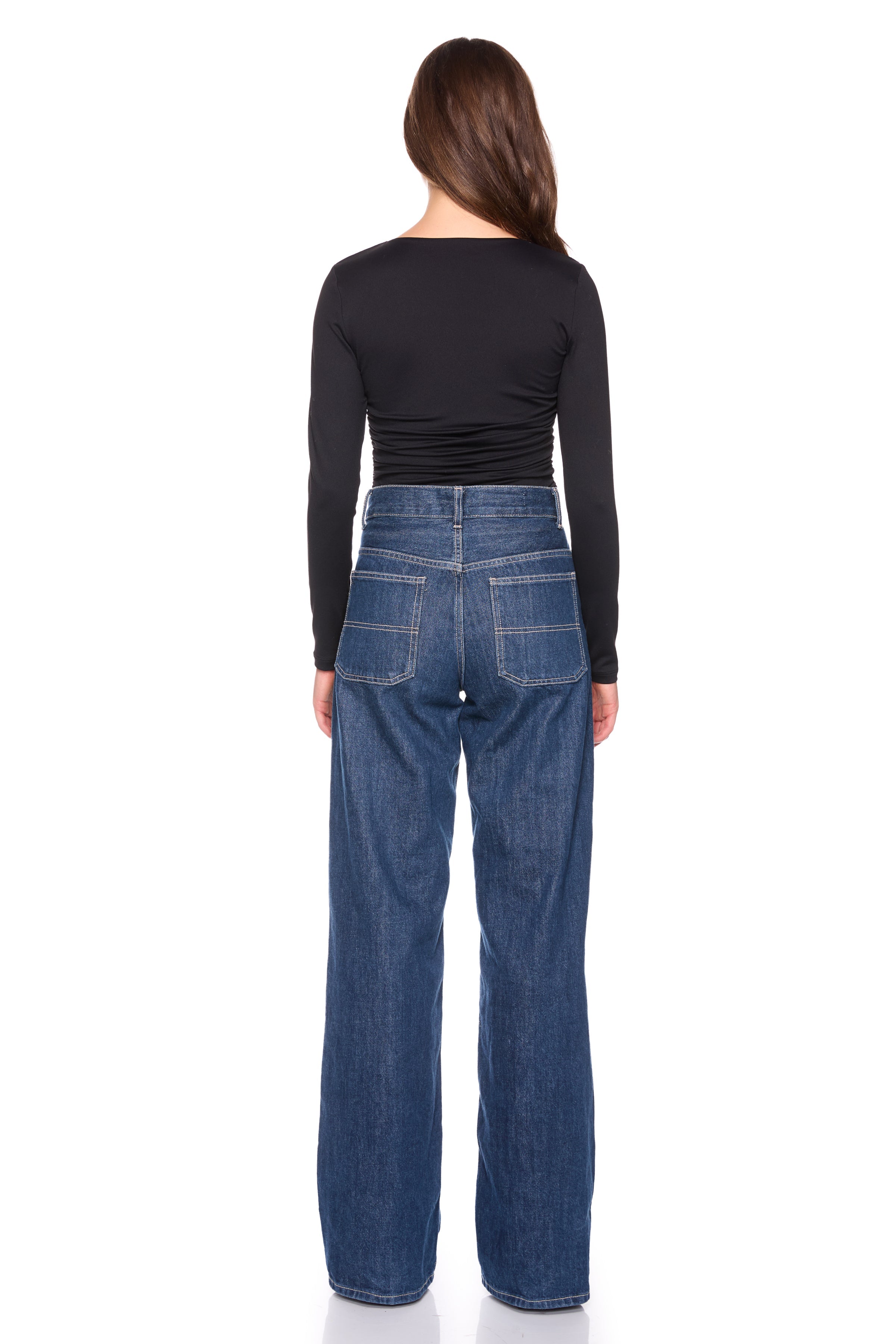 extreme wire gathered longsleeve top