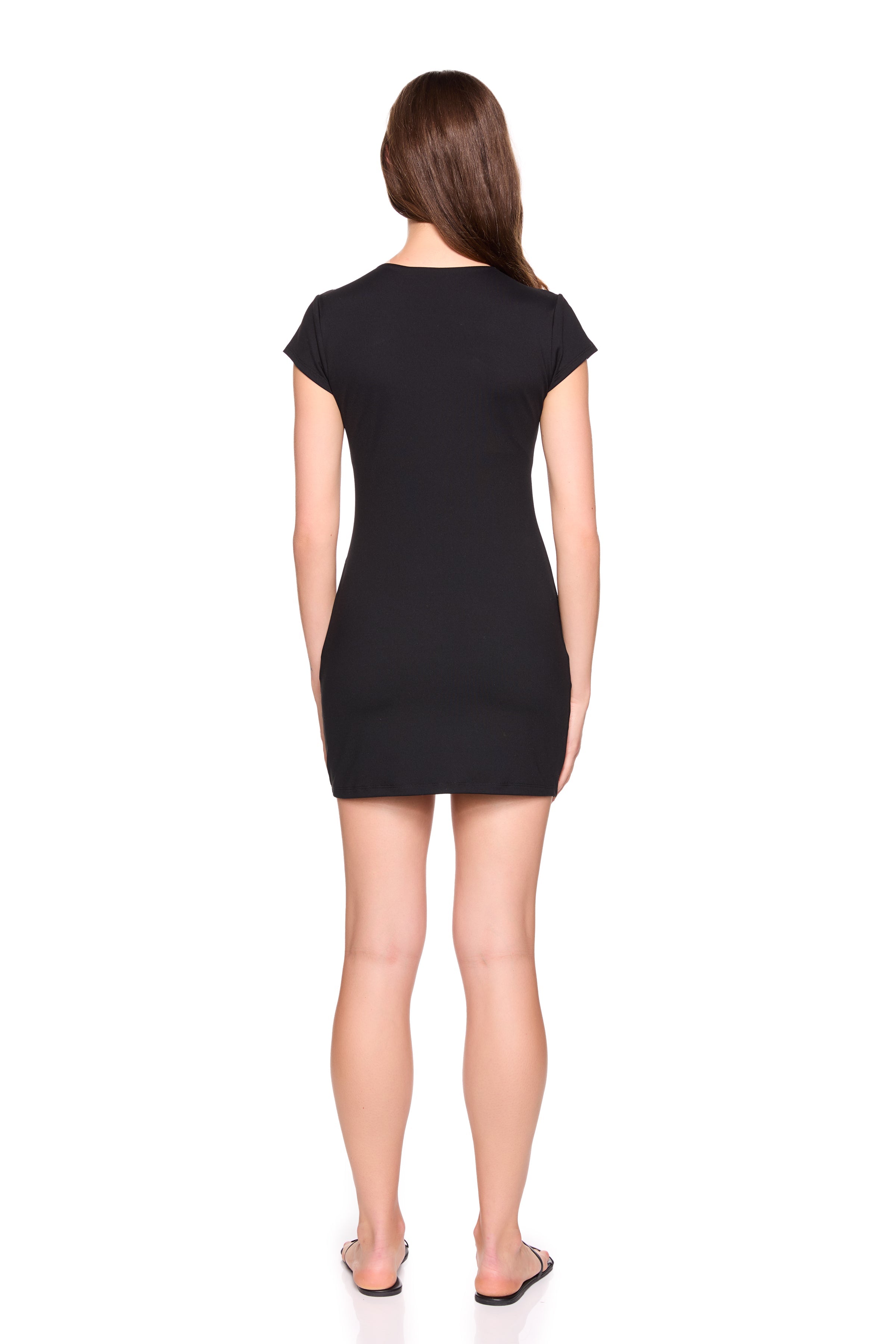 micro slit t shirt dress