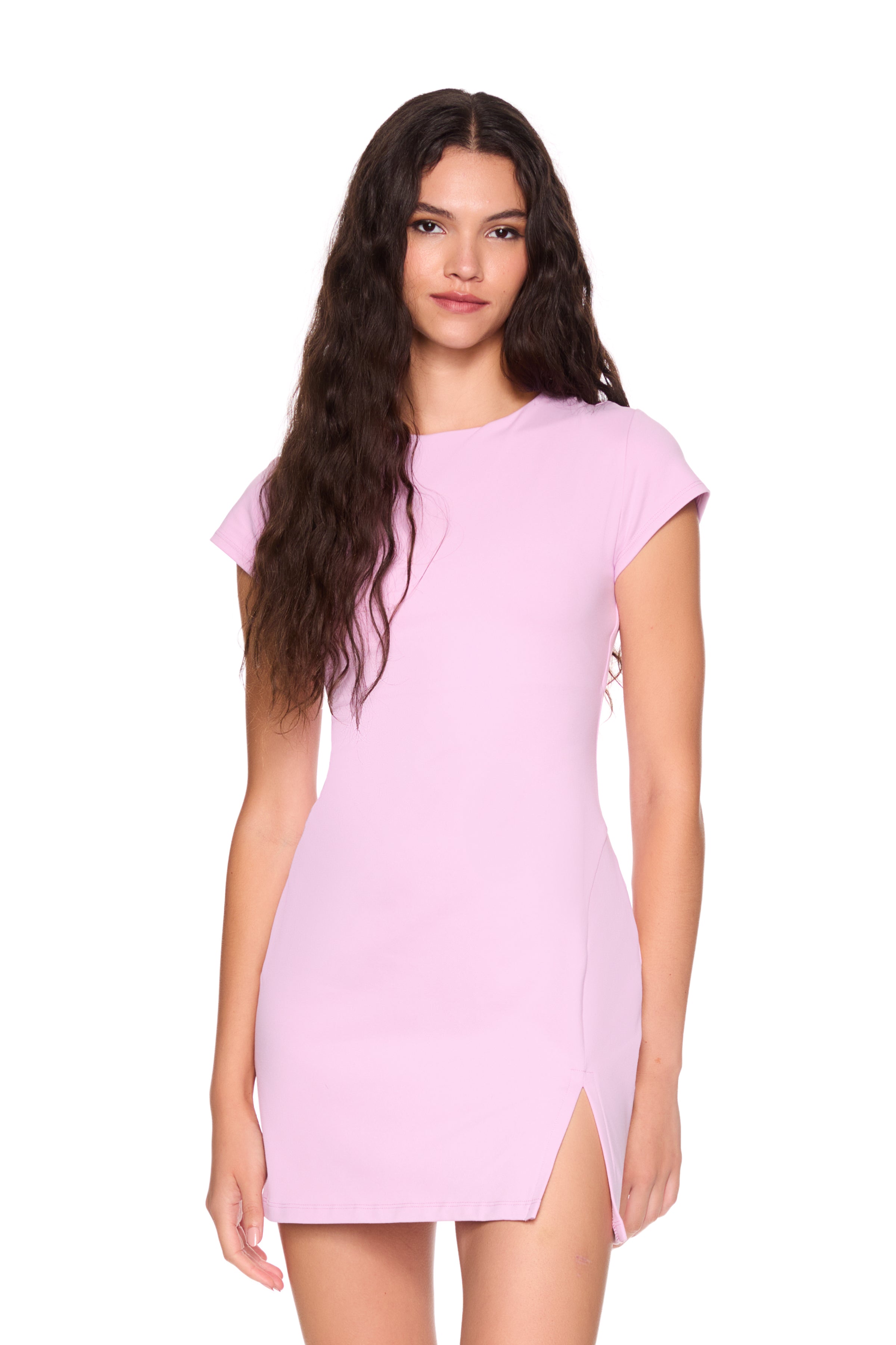 micro slit t shirt dress