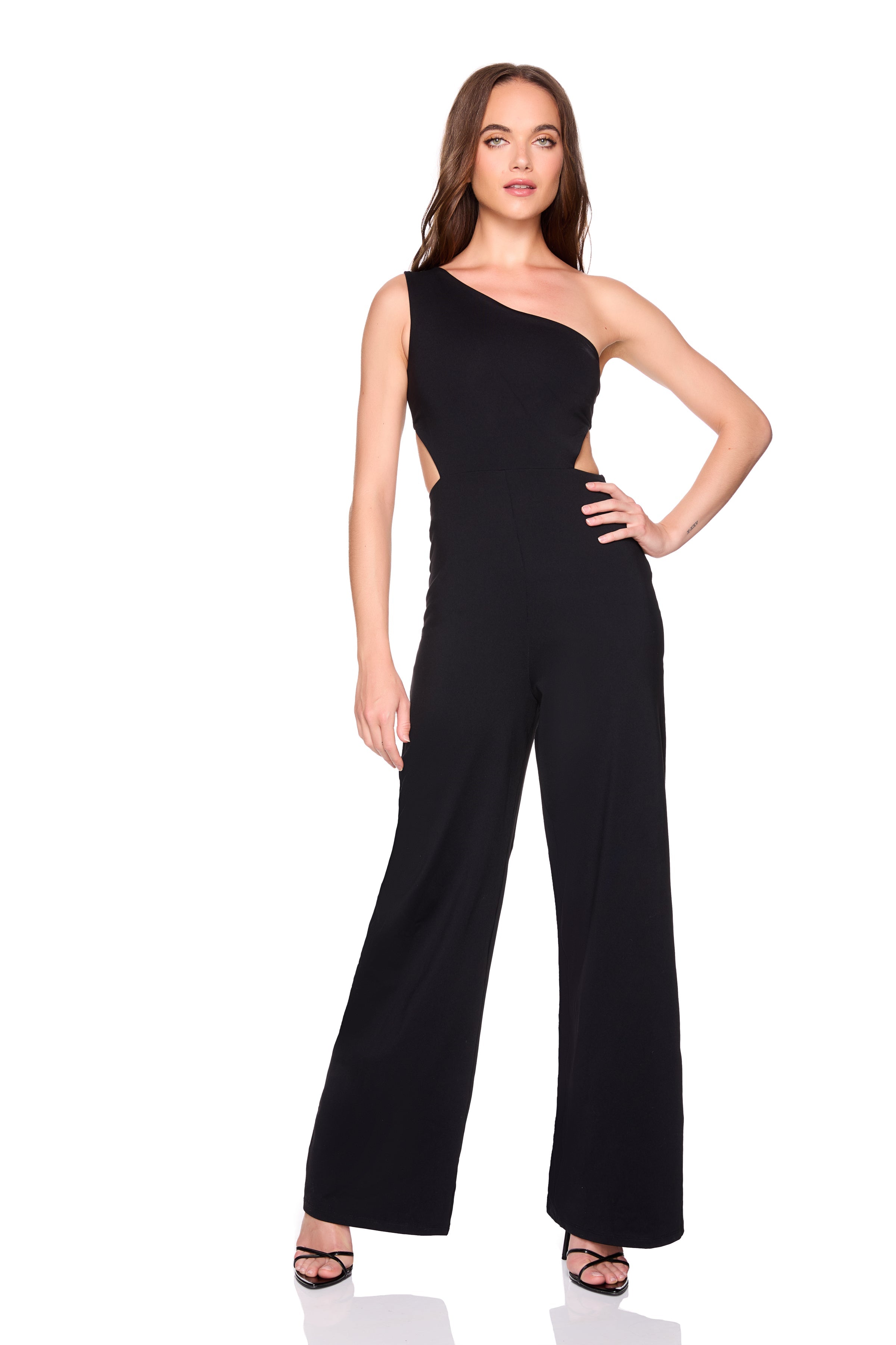 one arm cut out jumpsuit