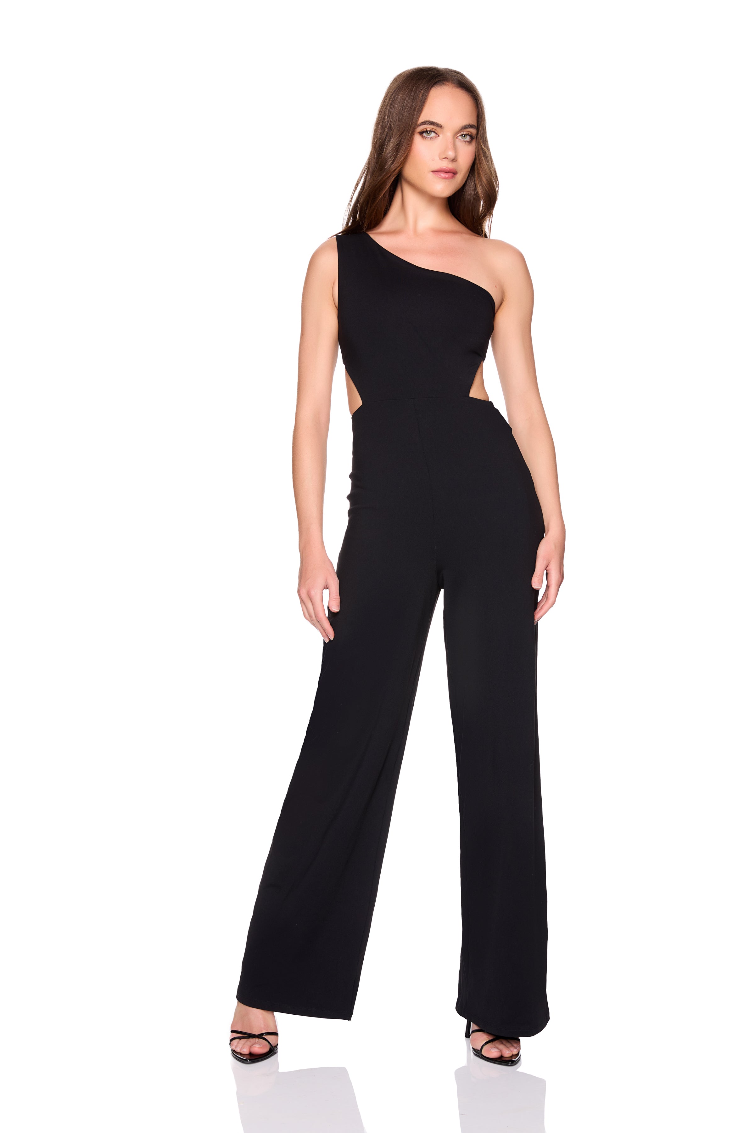 one arm cut out jumpsuit