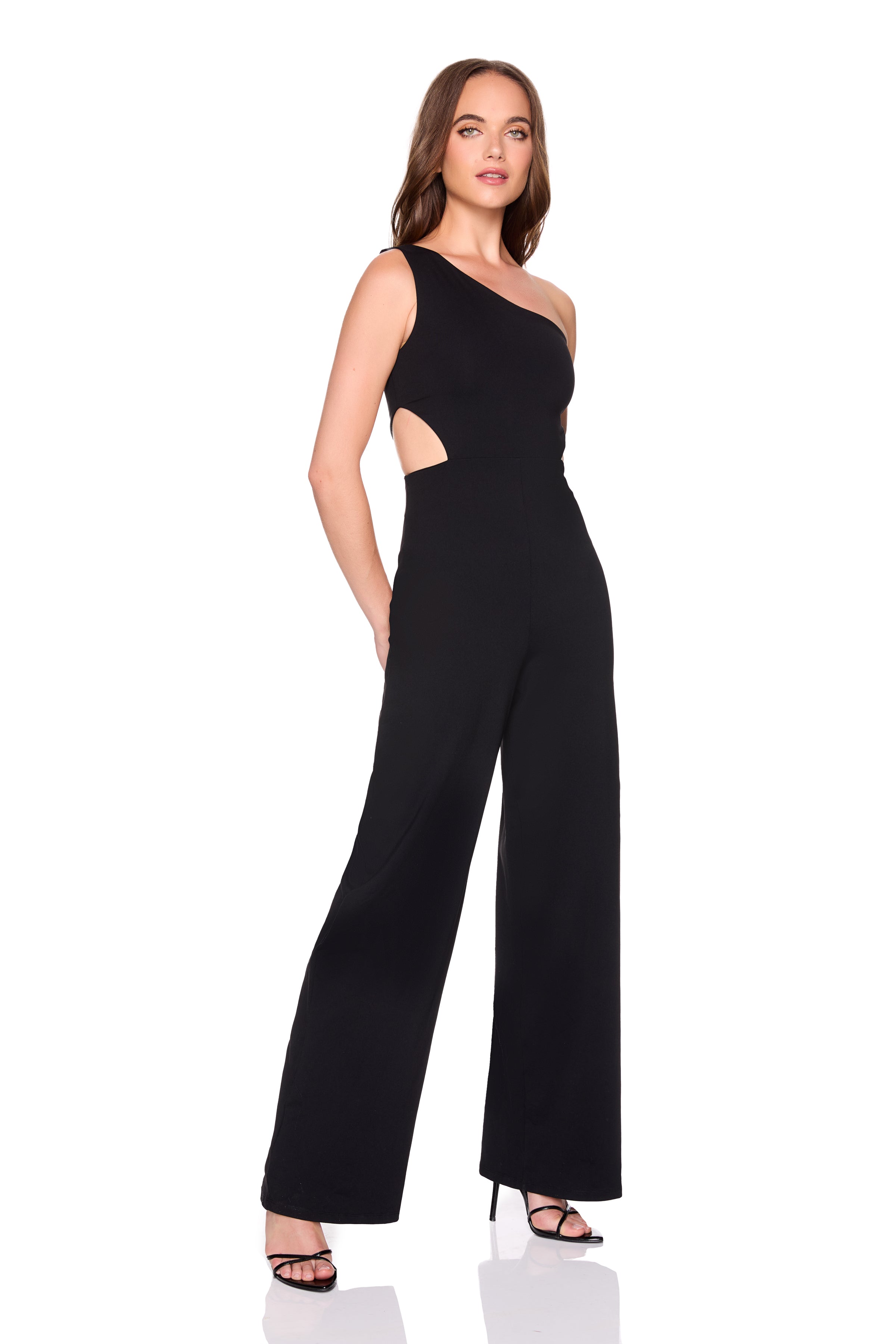 one arm cut out jumpsuit