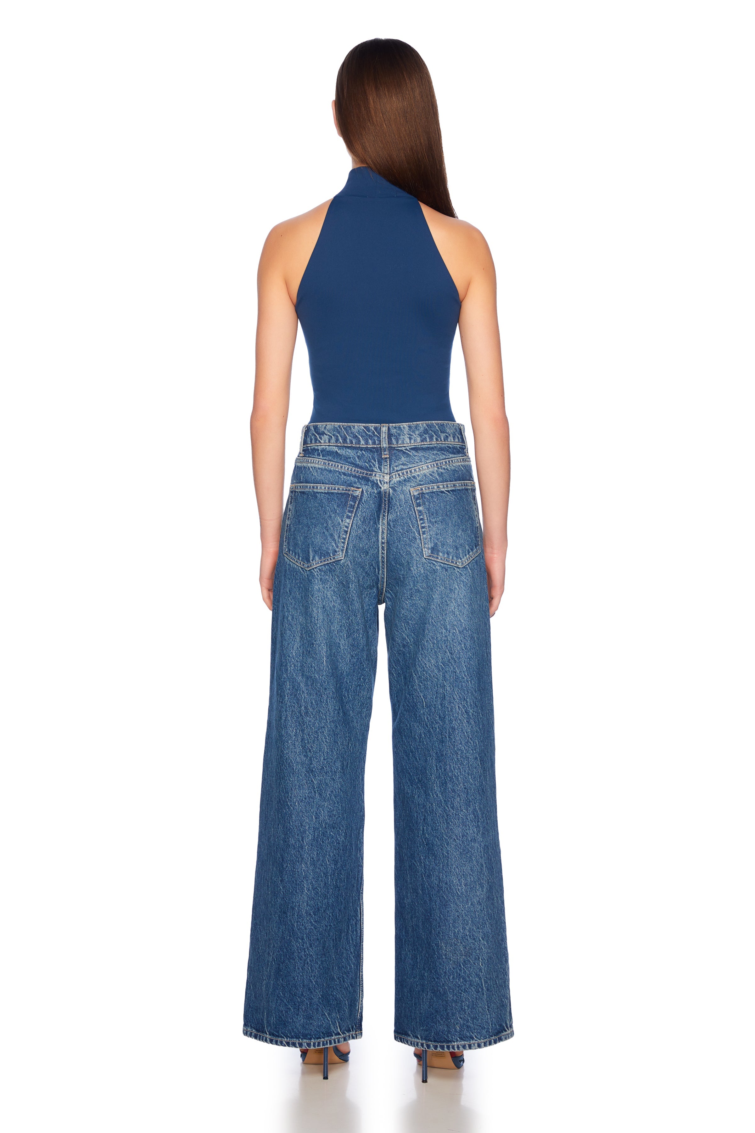 mock neck sleeveless top