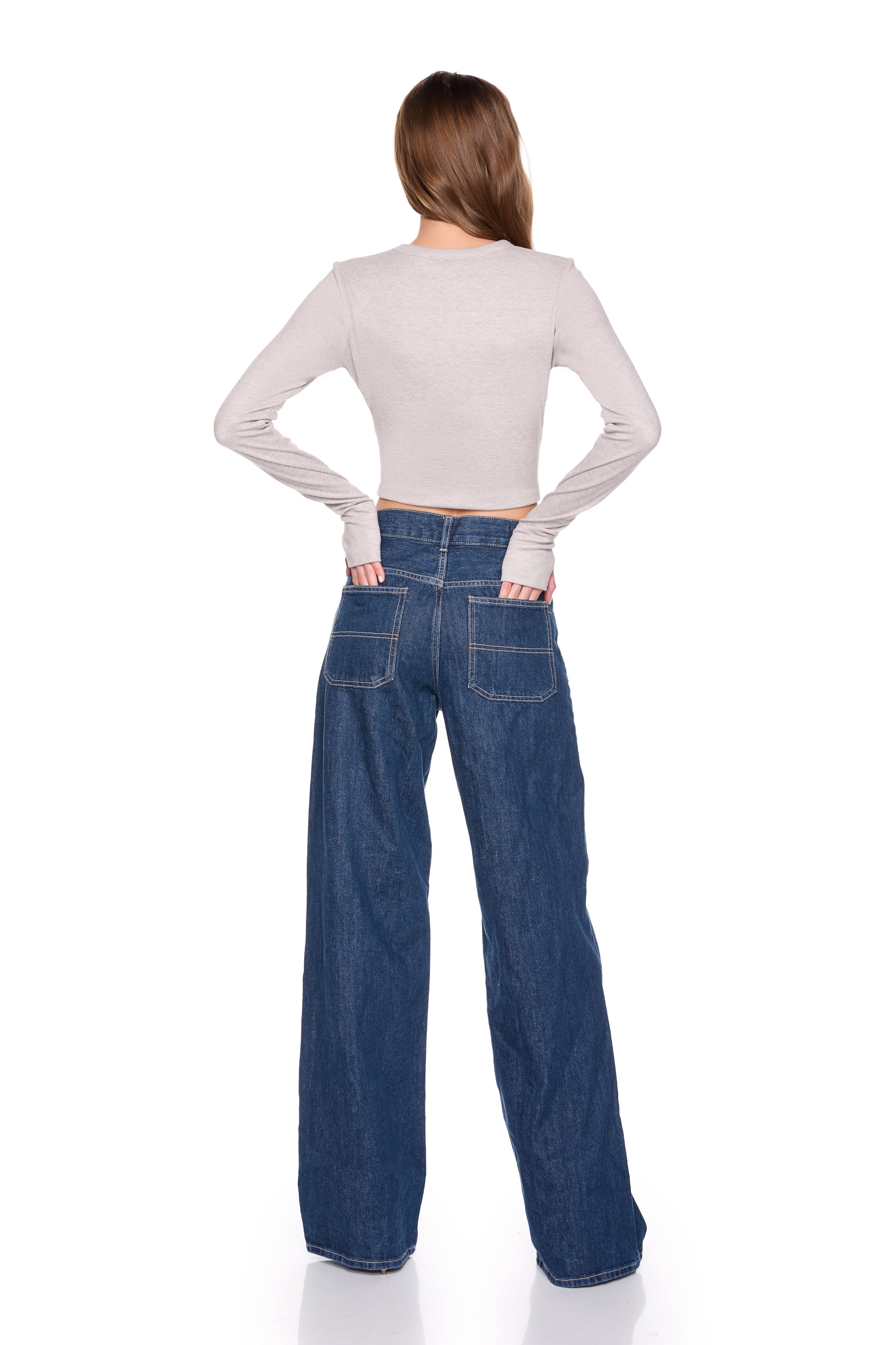 fleece crew long sleeve top