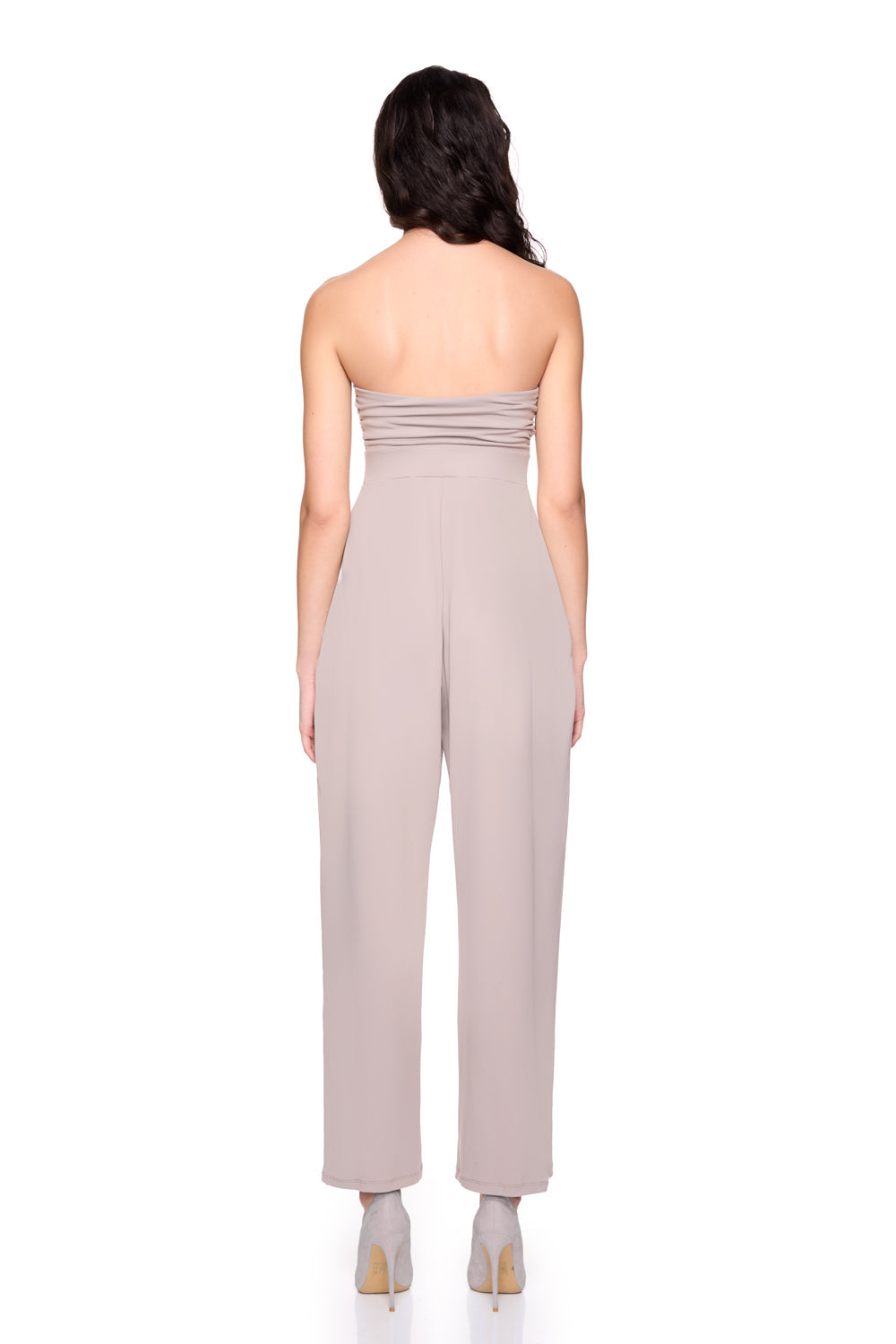 strapless gathered top jumpsuit