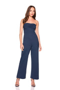 strapless gathered top jumpsuit
