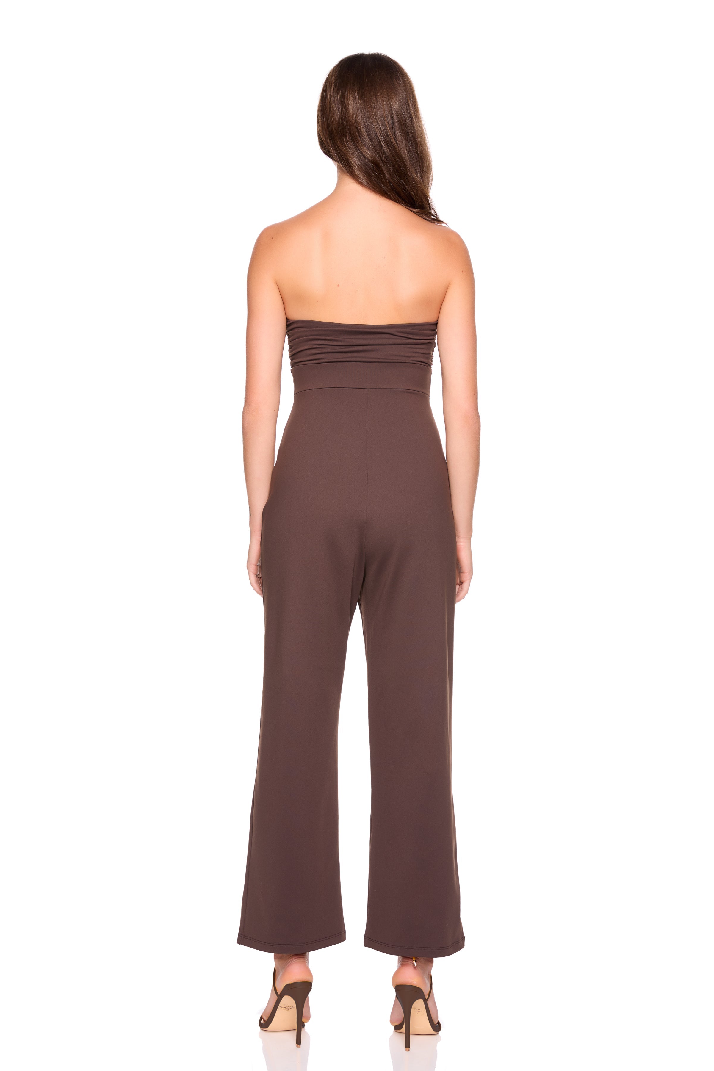 strapless gathered top jumpsuit