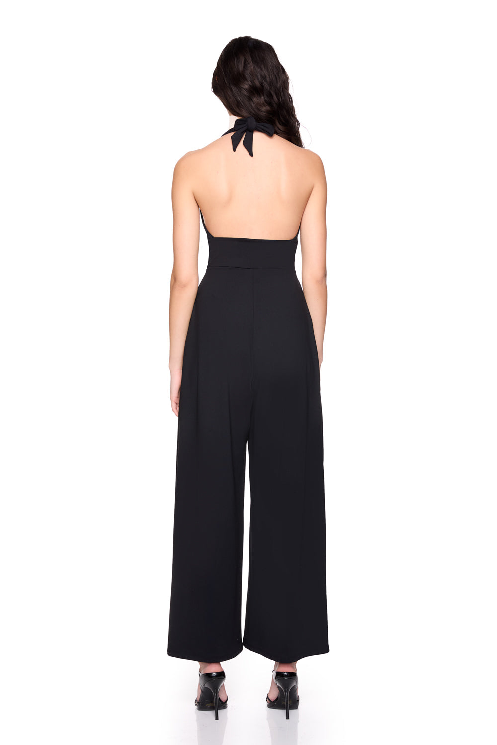 tie halter v jumpsuit