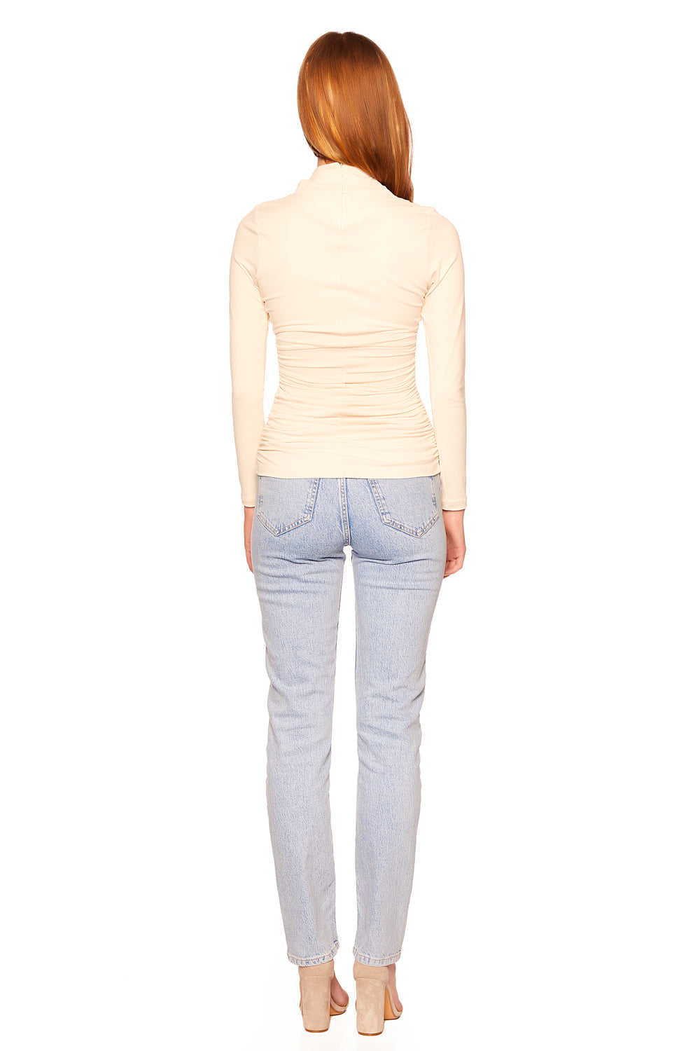 crisscross mock long sleeve top
